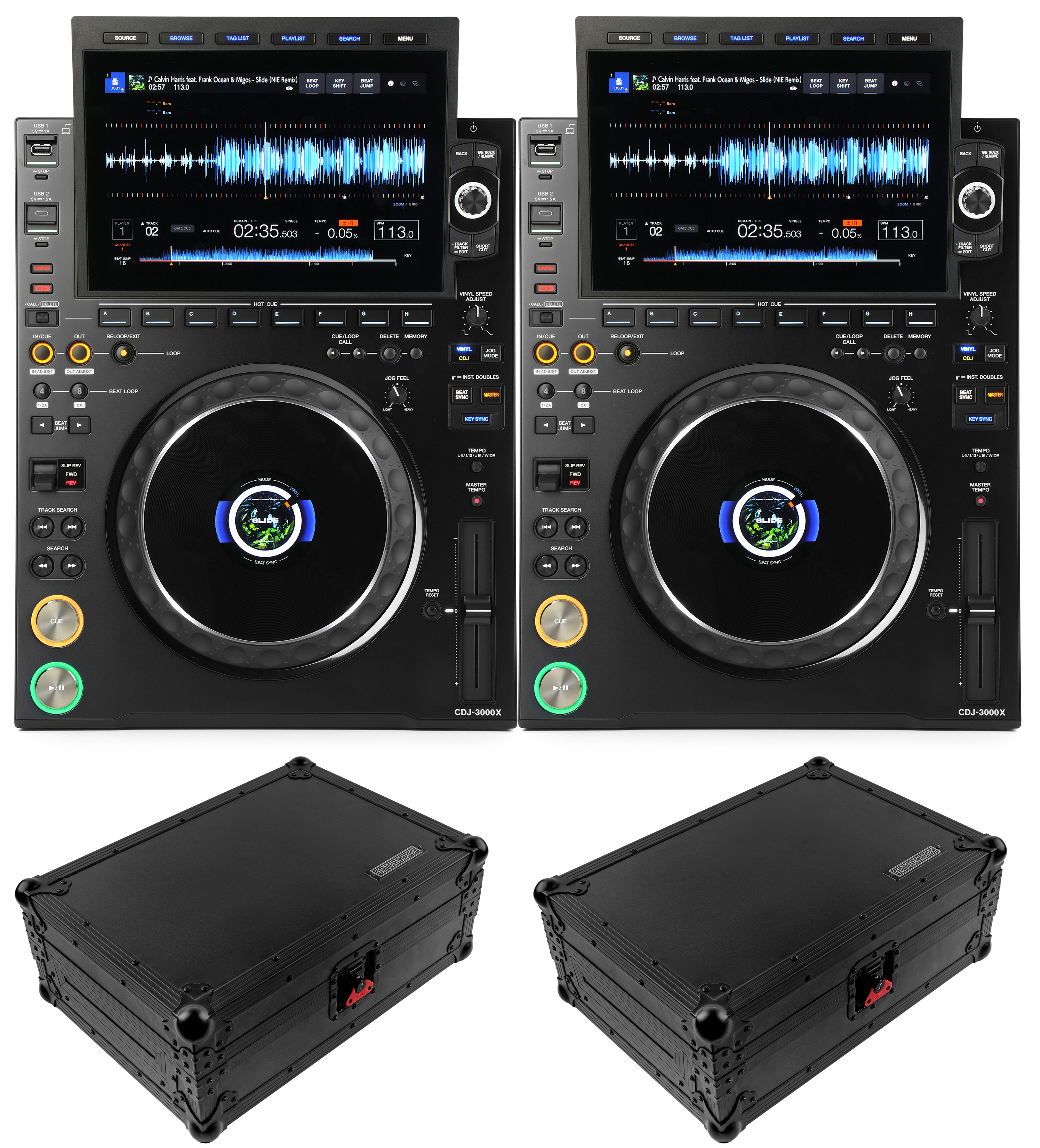 AlphaTheta CDJ-3000X Professional DJ Media Player with Flight Case