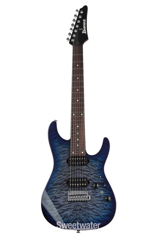 Ibanez Premium AZ427P2QM 7-string Electric Guitar - Twilight Blue Burst