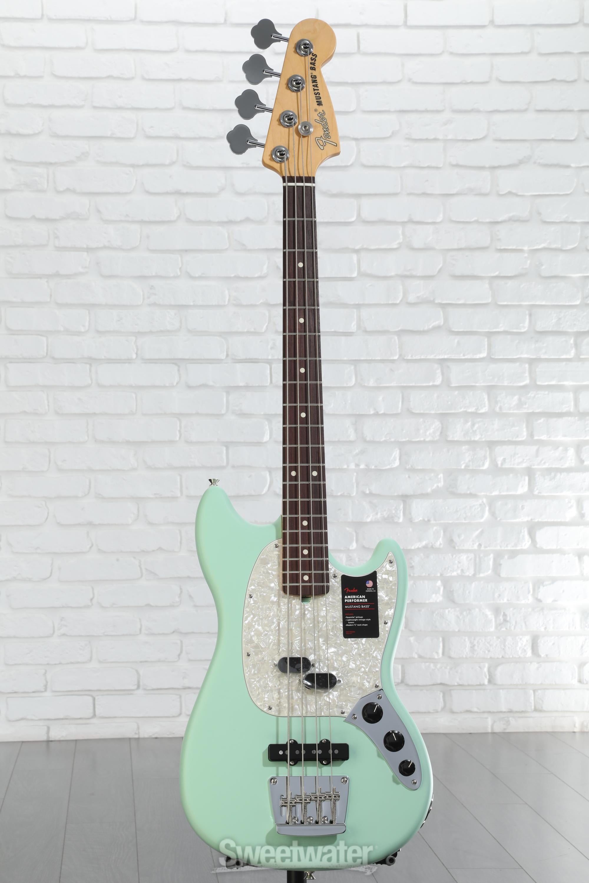 【35％OFF】 - Bass Mustang Performer American Fender Satin Green Surf ベース