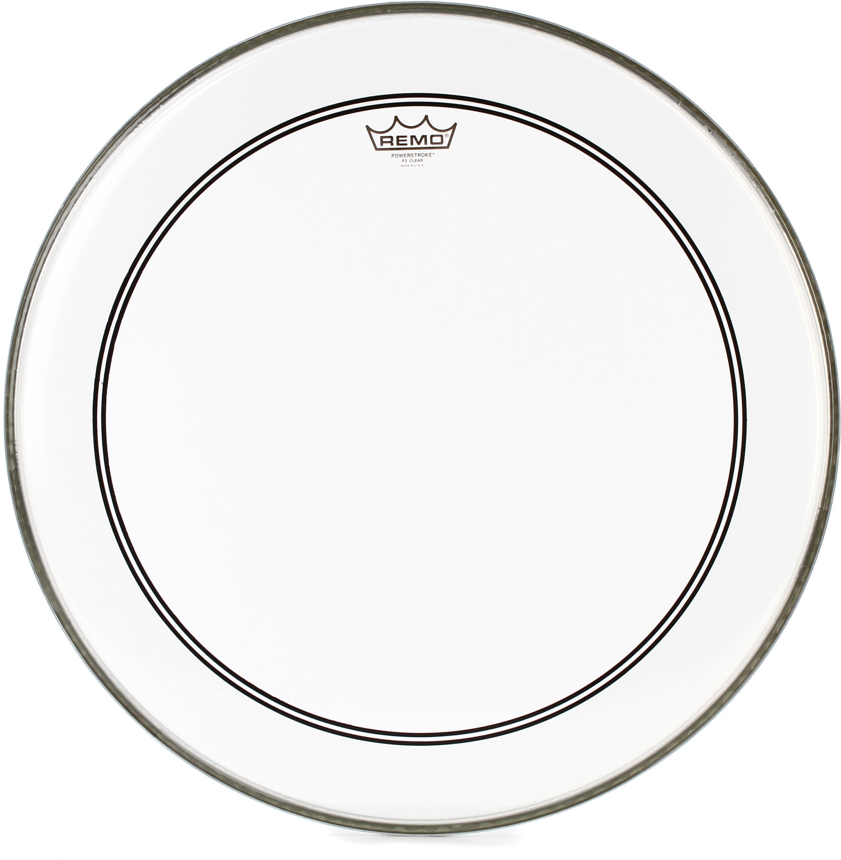 Bundled Item: Remo Powerstroke P3 Clear Bass Drumhead - 22 inch with 2.5 inch Impact Pad