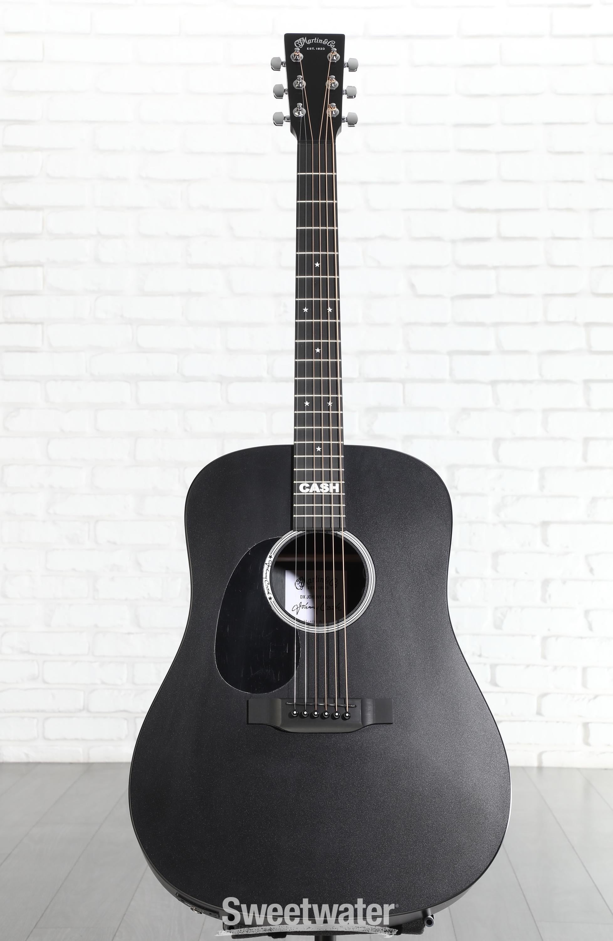 Martin DX Johnny Cash Left-Handed - Jett Black | Sweetwater