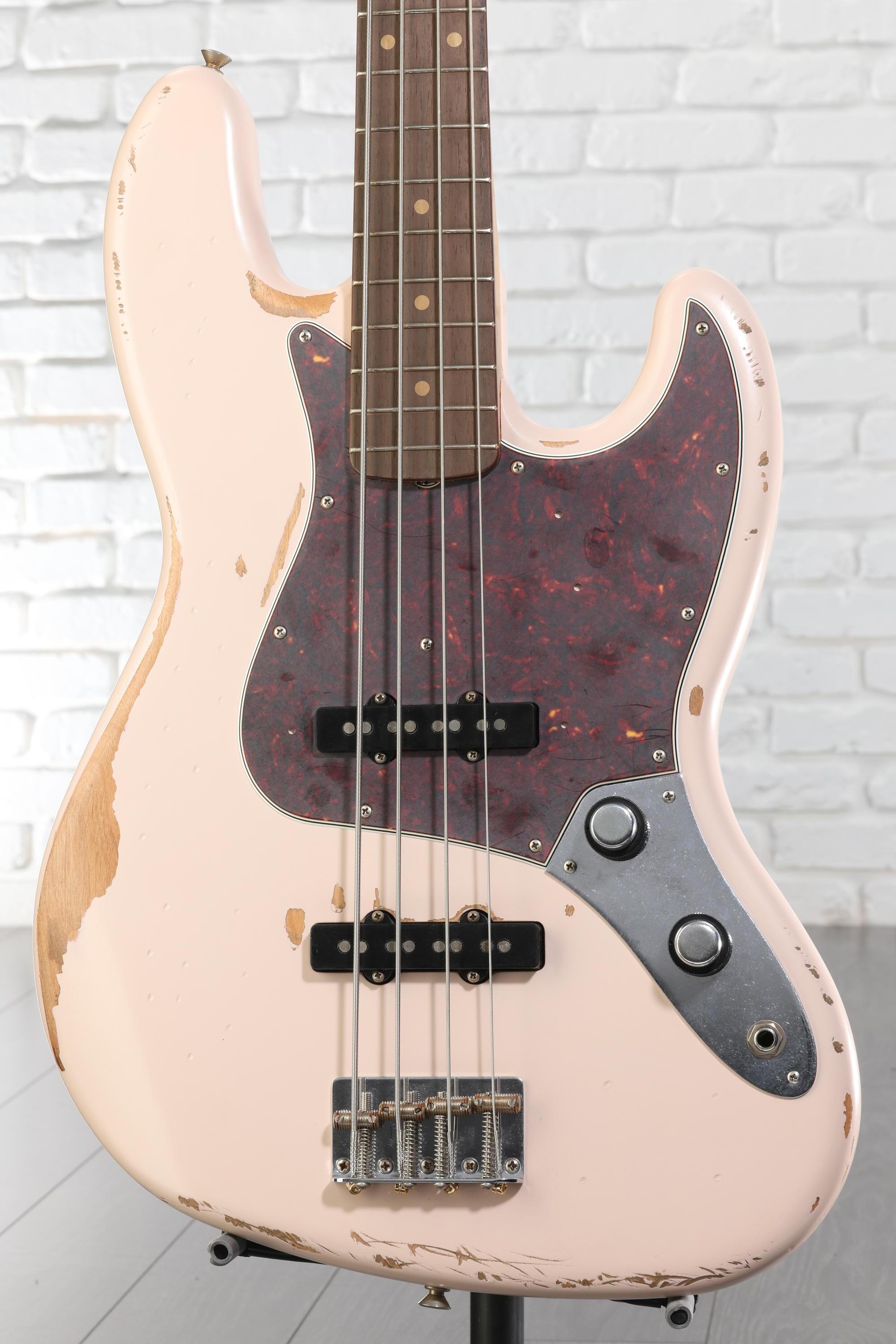 Fender Flea Jazz Bass - Shell Pink, Road Worn | Sweetwater