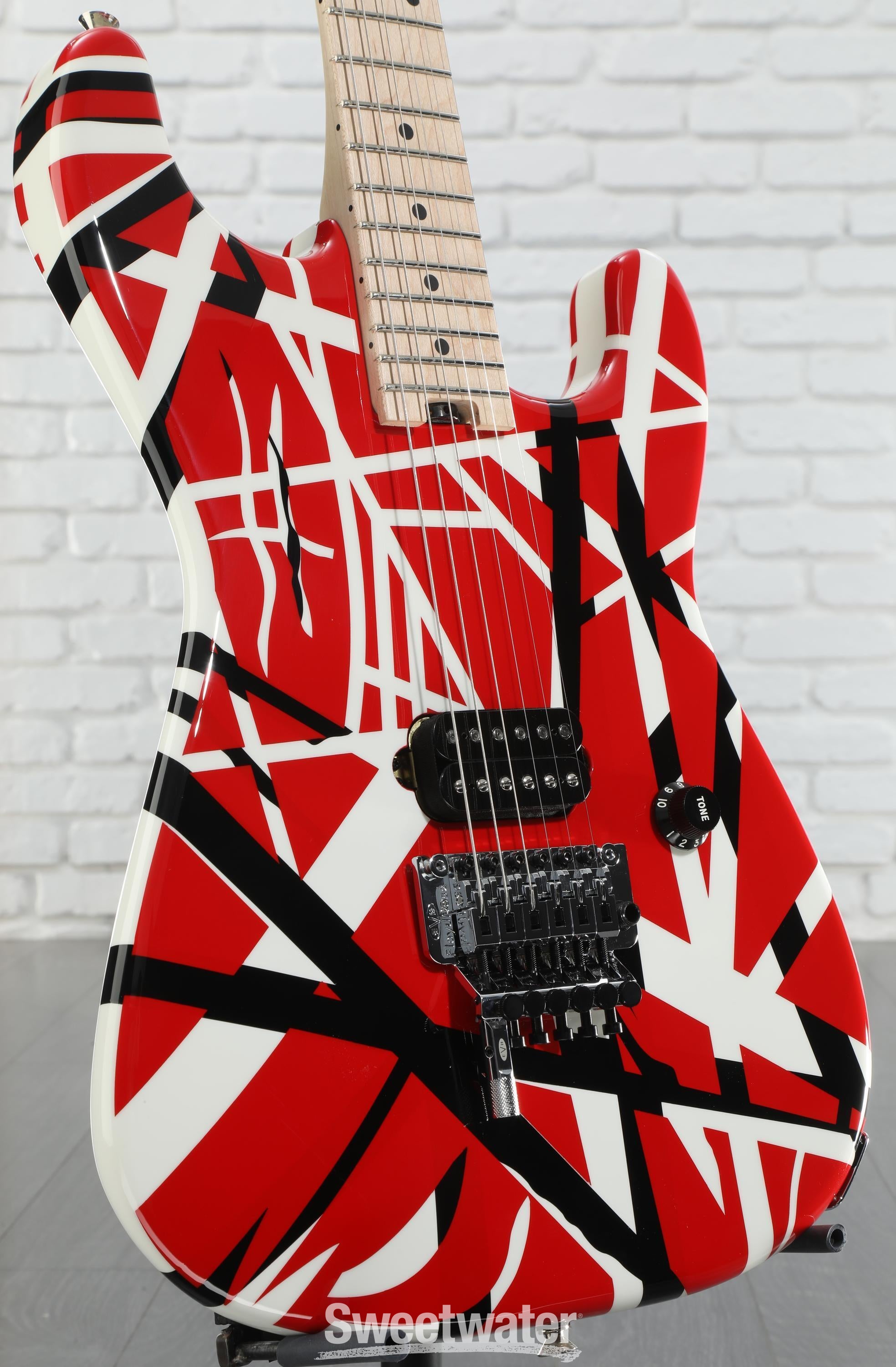 EVH Striped Series - Red with Black and White Stripes