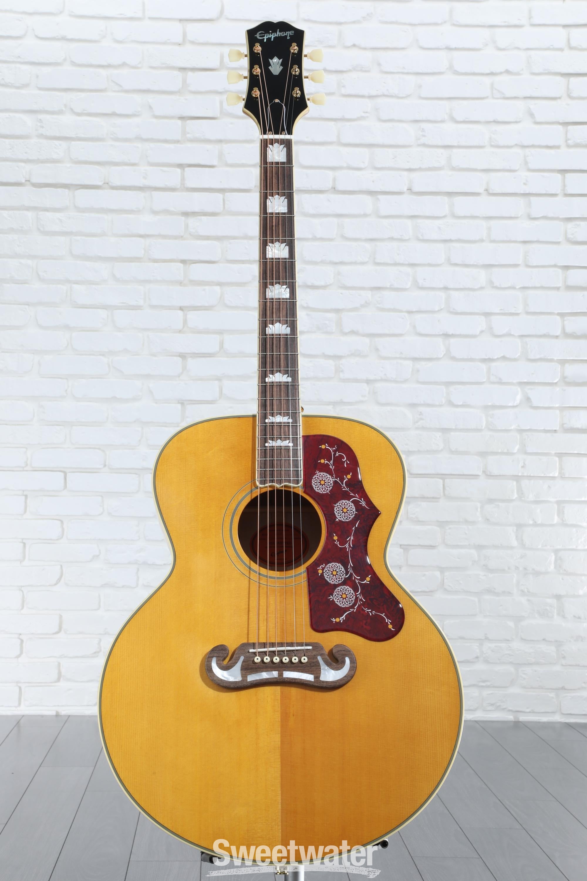 Epiphone J-200 Acoustic Guitar - Aged Natural Antique Gloss Reviews |  Sweetwater