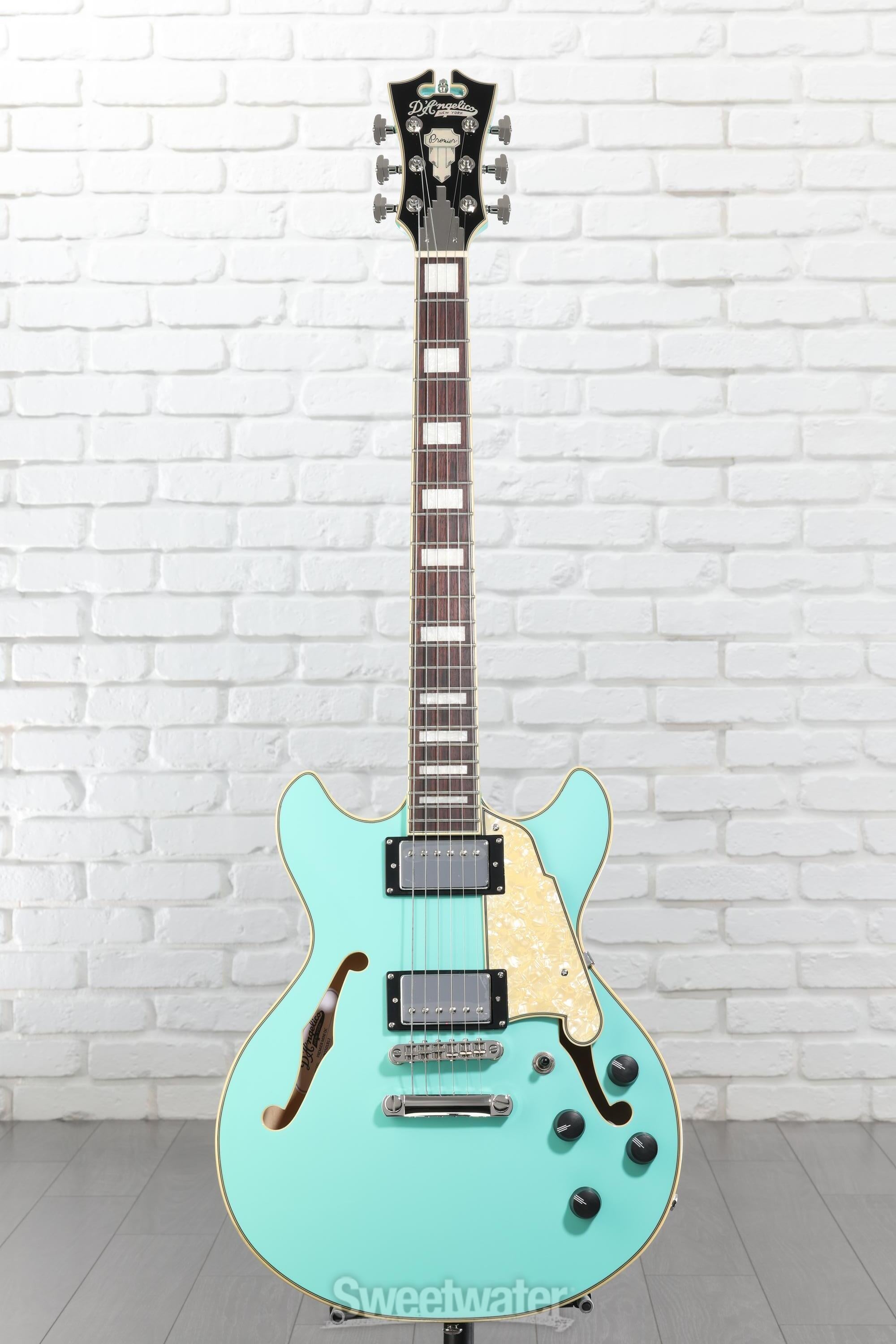 D'Angelico Premier Mini DC Electric Guitar - Surf Green with