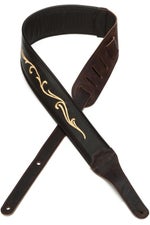 Photo of Taylor Embroidered Leather 2.5-inch Guitar Strap - Chocolate Brown