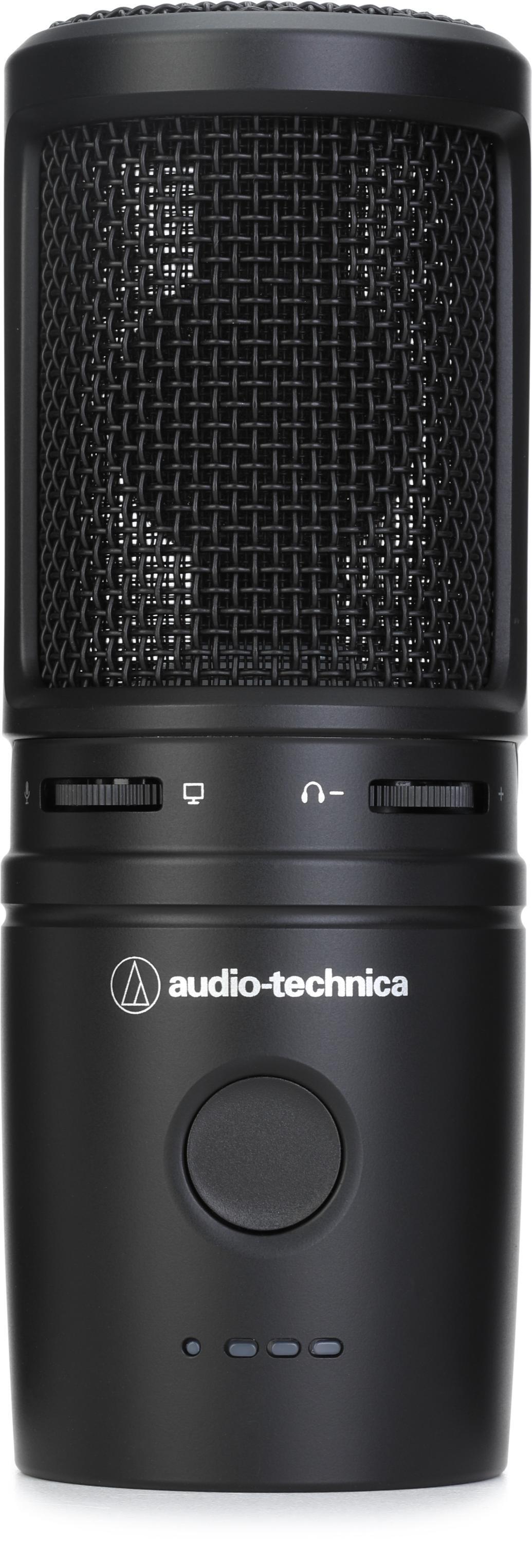  Audio-Technica AT2020USB+ Cardioid Condenser USB Microphone,  With Built-In Headphone Jack & Volume Control, Perfect for Content Creators  (Black) : Musical Instruments