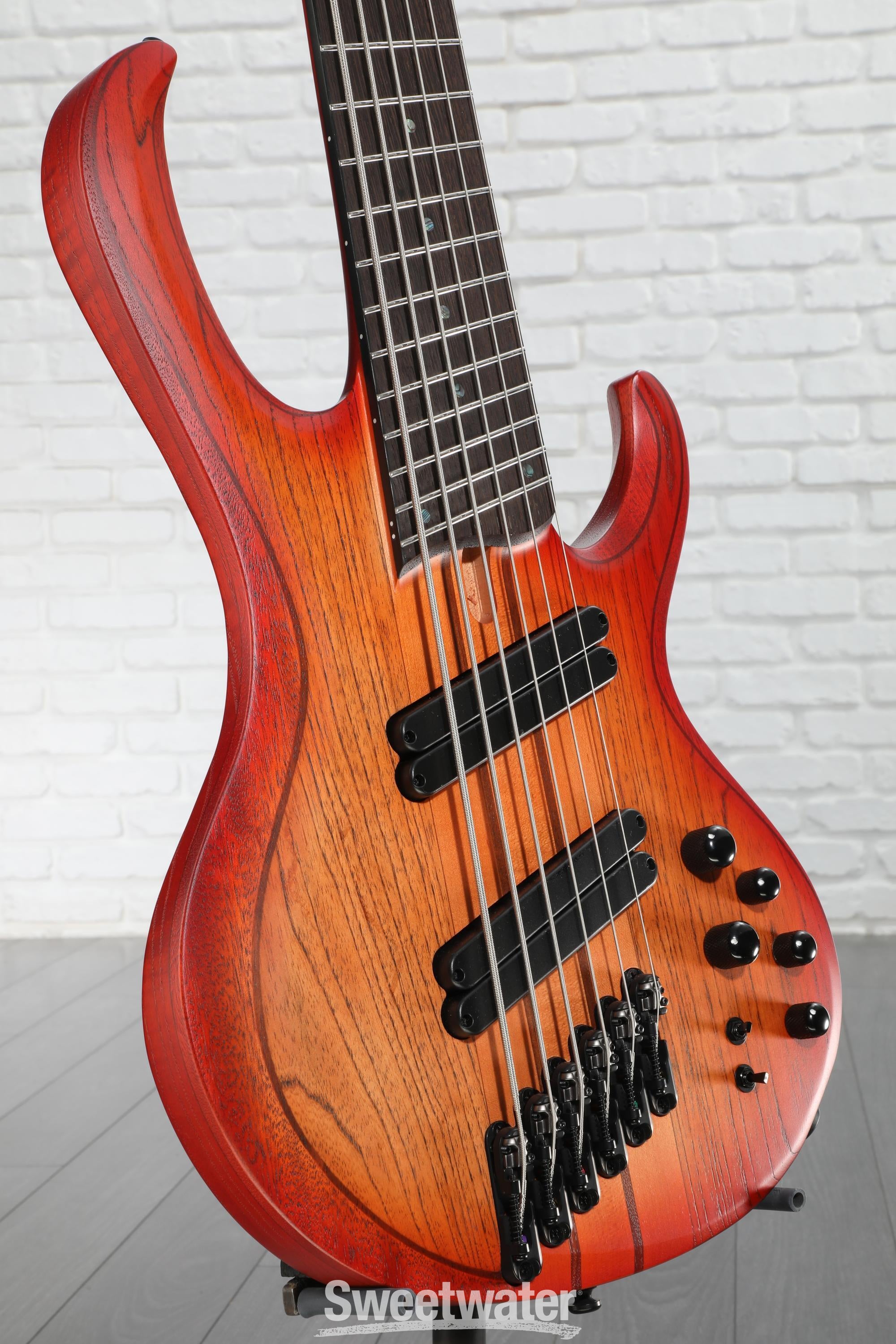 Photo of Ibanez Bass Workshop BTB866MS 6-string Electric Bass - Brown Topaz Burst Flat