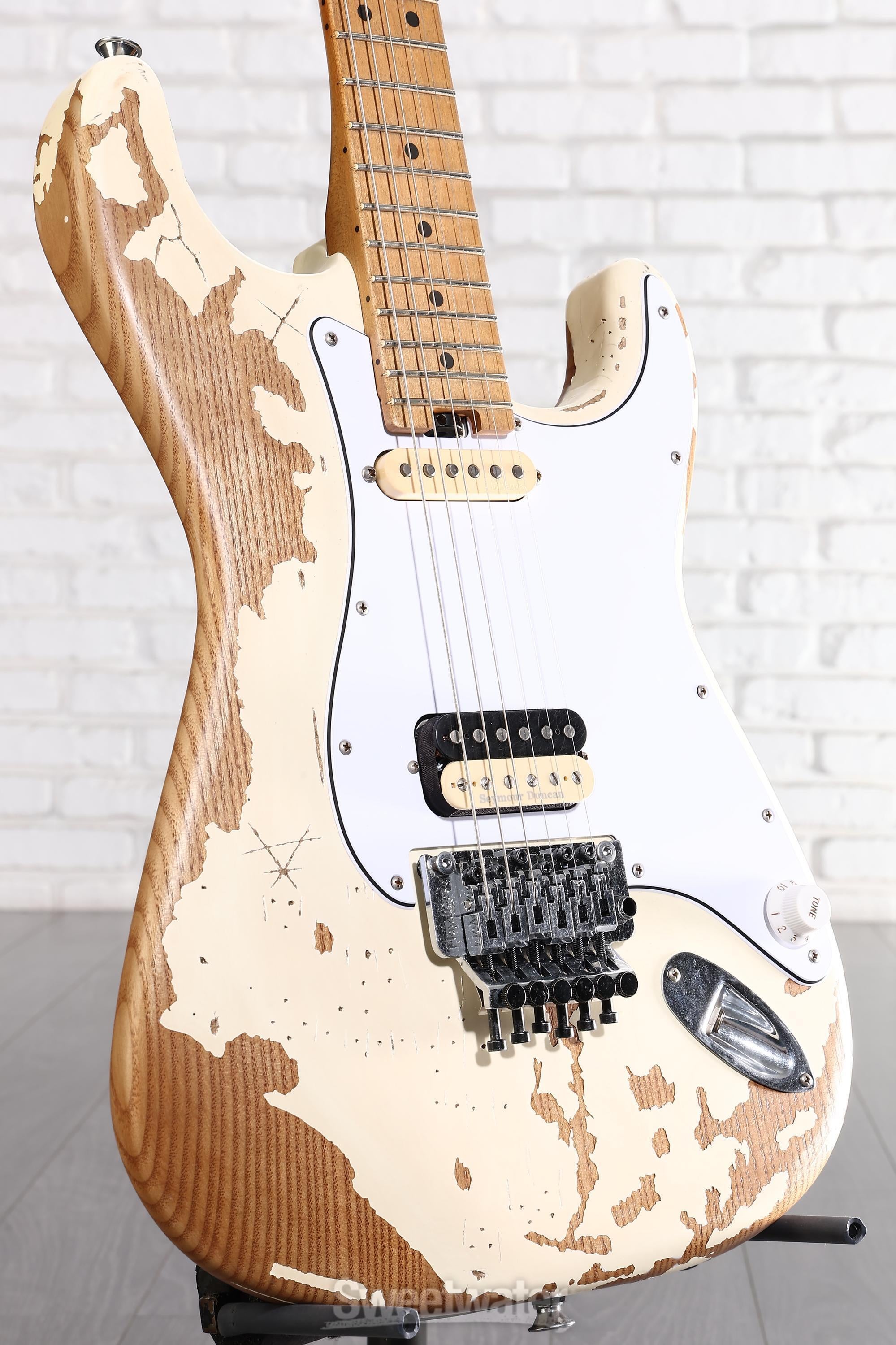 Photo of Charvel Super-Stock SC1 Artist Signature Limited-edition Henrik Danhage Electric Guitar - White Relic