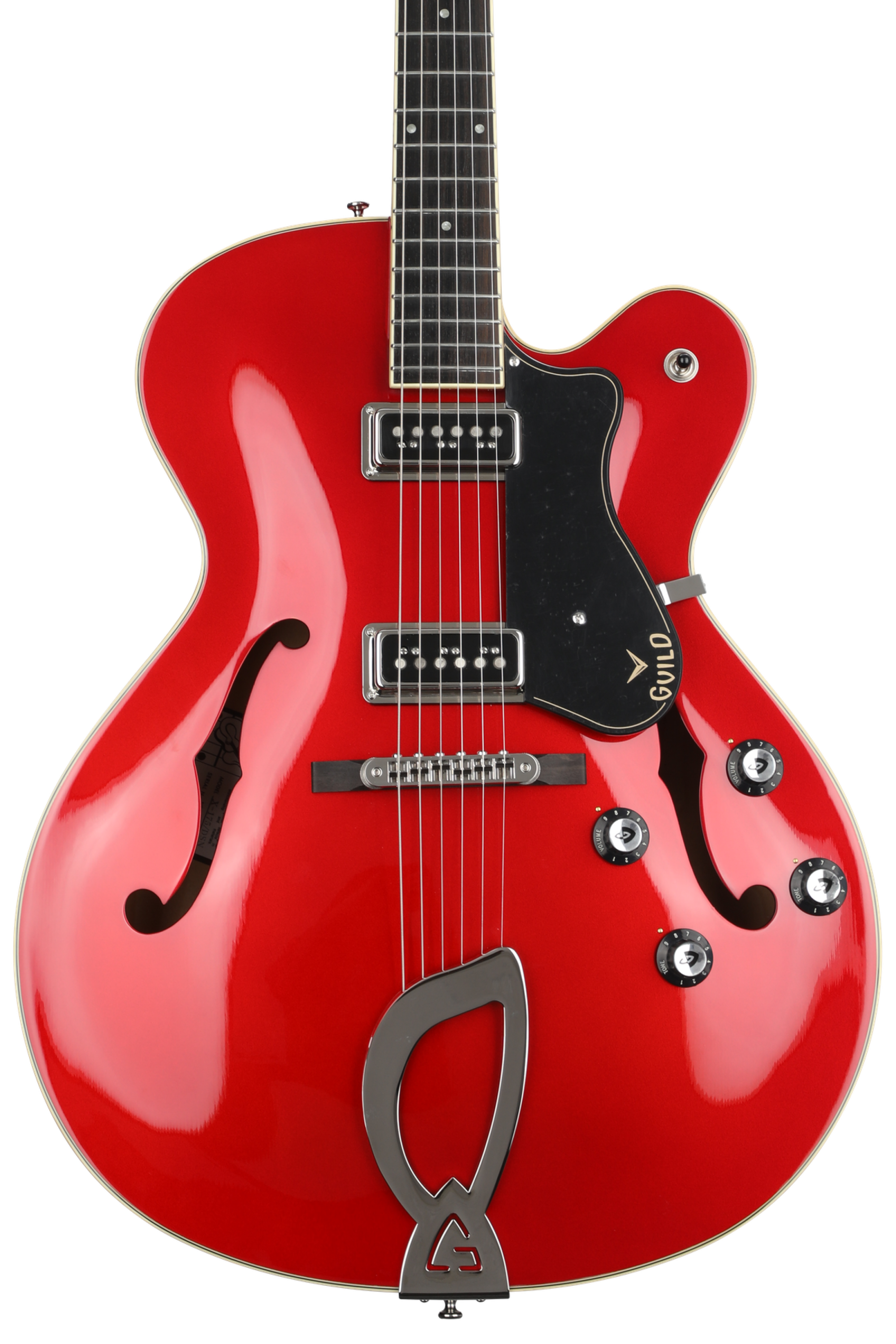 Guild X-175 Manhattan Dynasonic Hollowbody Electric Guitar - Scarlett Red |  Sweetwater