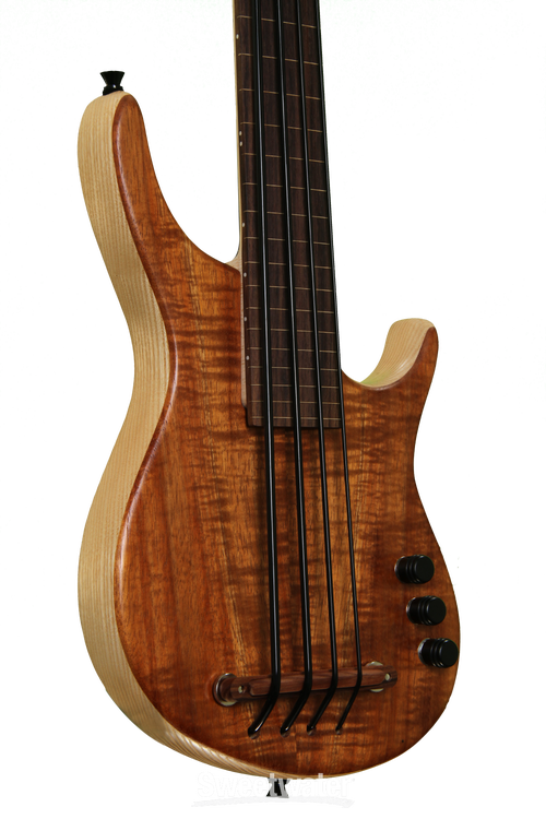 Kala U Bass Exotic Custom Figured Koa top - 4 String fretless