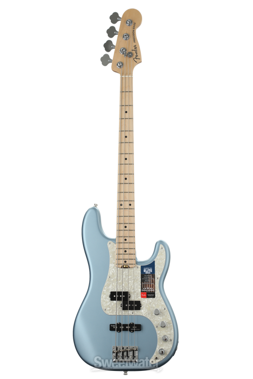 Fender American Elite Precision Bass - Satin Ice Blue Metallic w 