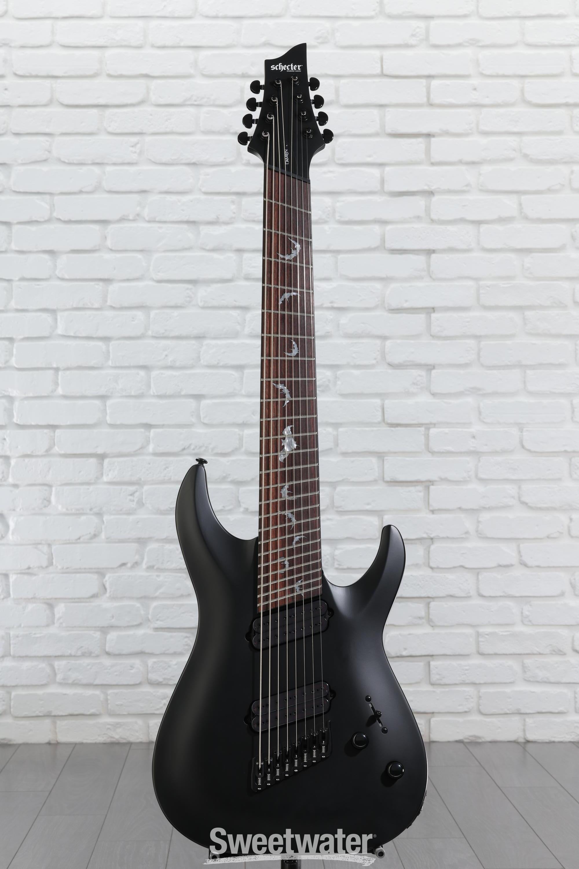 Schecter Damien-8 Multiscale 8-string Electric Guitar - Satin Black