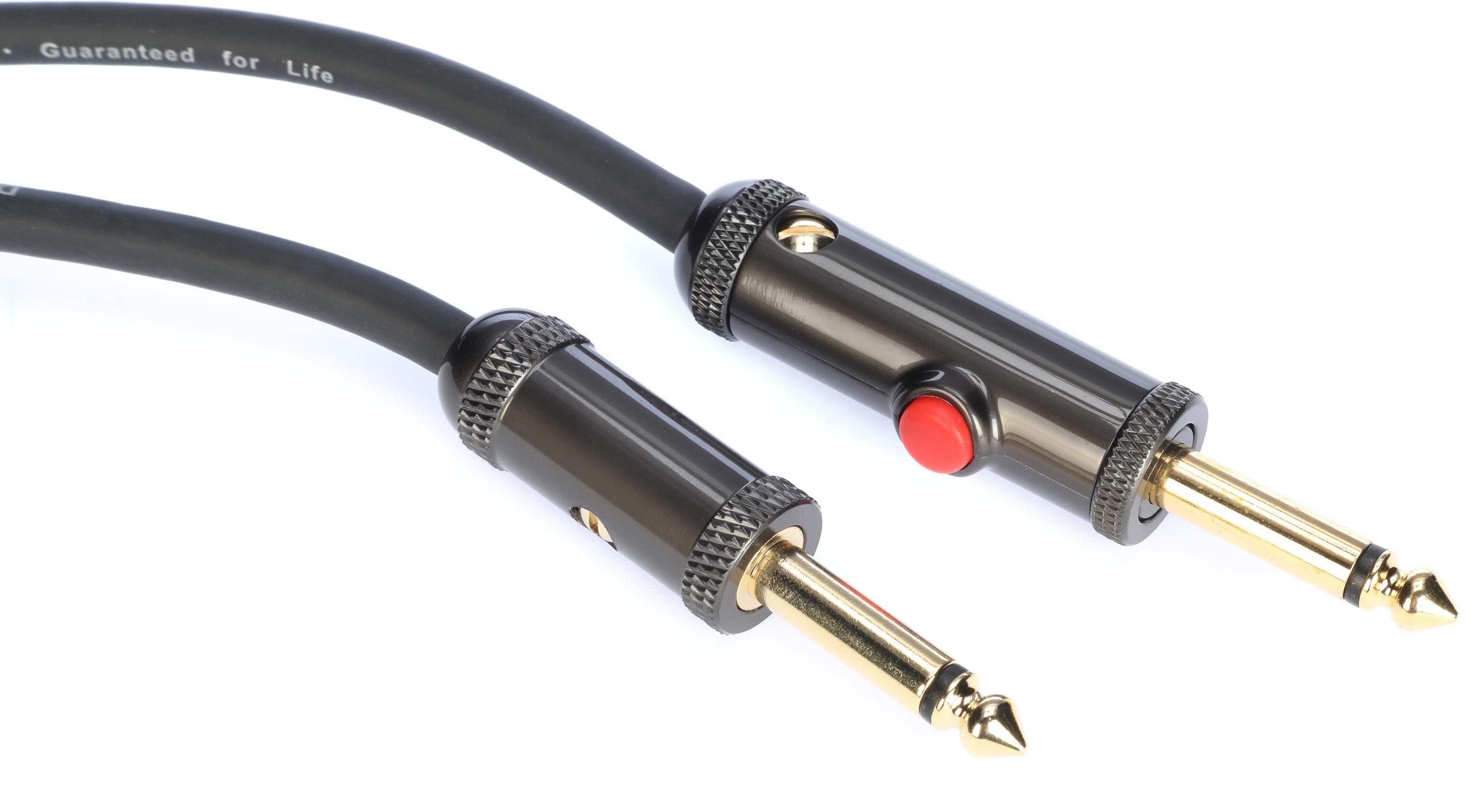 Photo of D'Addario PW-AGL-30 Circuit Breaker Straight to Straight Instrument Cable with Latching Switch - 30 foot