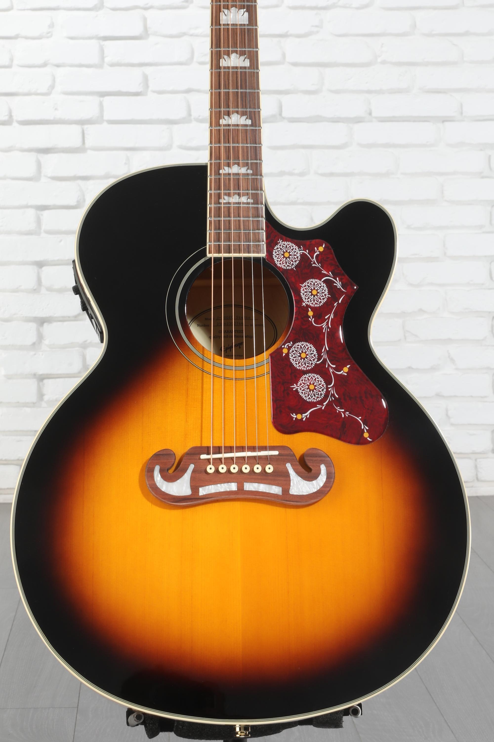 ギター Epiphone J-200EC Studio Vintage Sunburst Epiphone J-200EC Studio Acoustic-Electric Guitar - Vintage