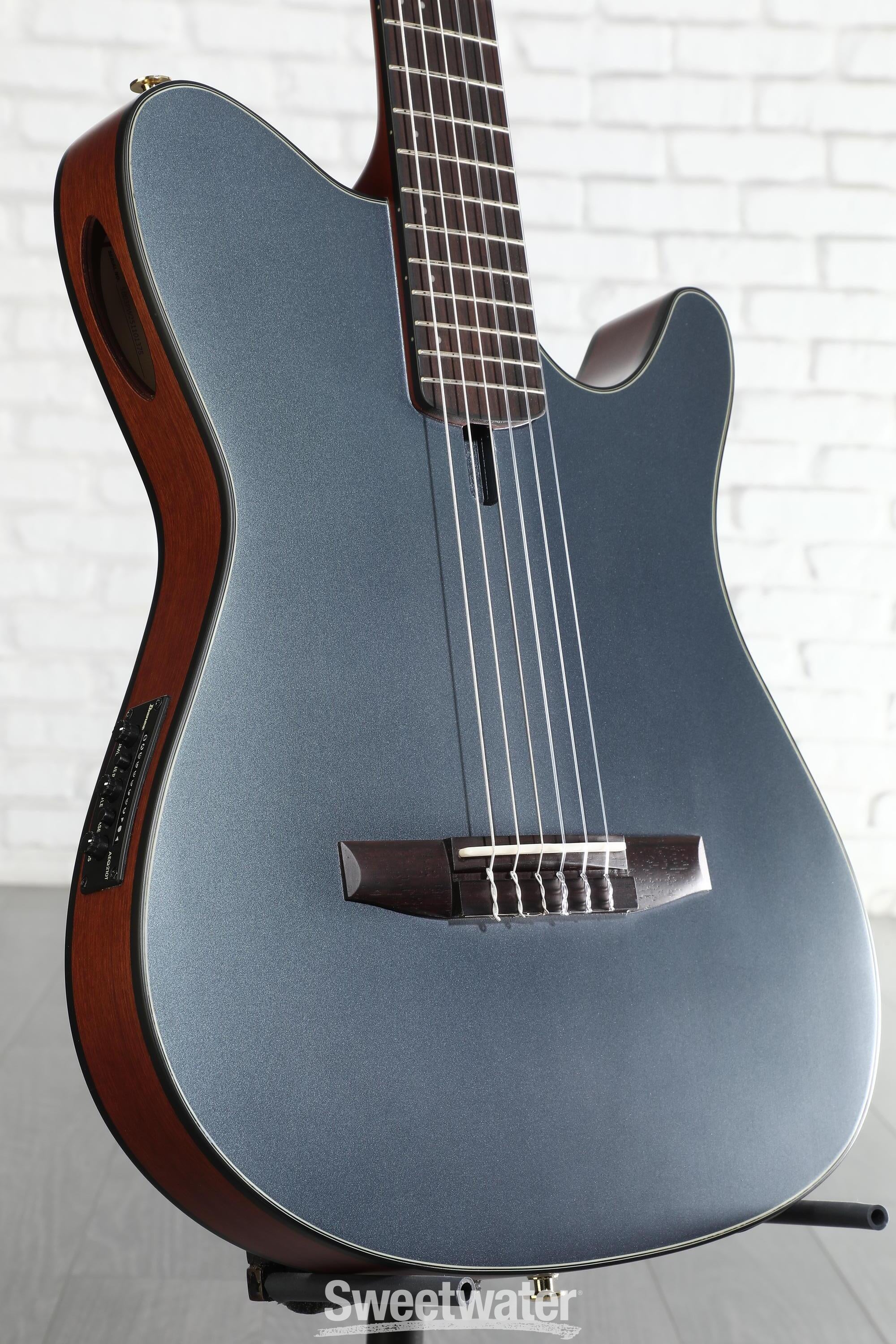 Photo of Ibanez FRH10N Thinline Nylon Acoustic-electric Guitar - Indigo Blue Metallic Flat