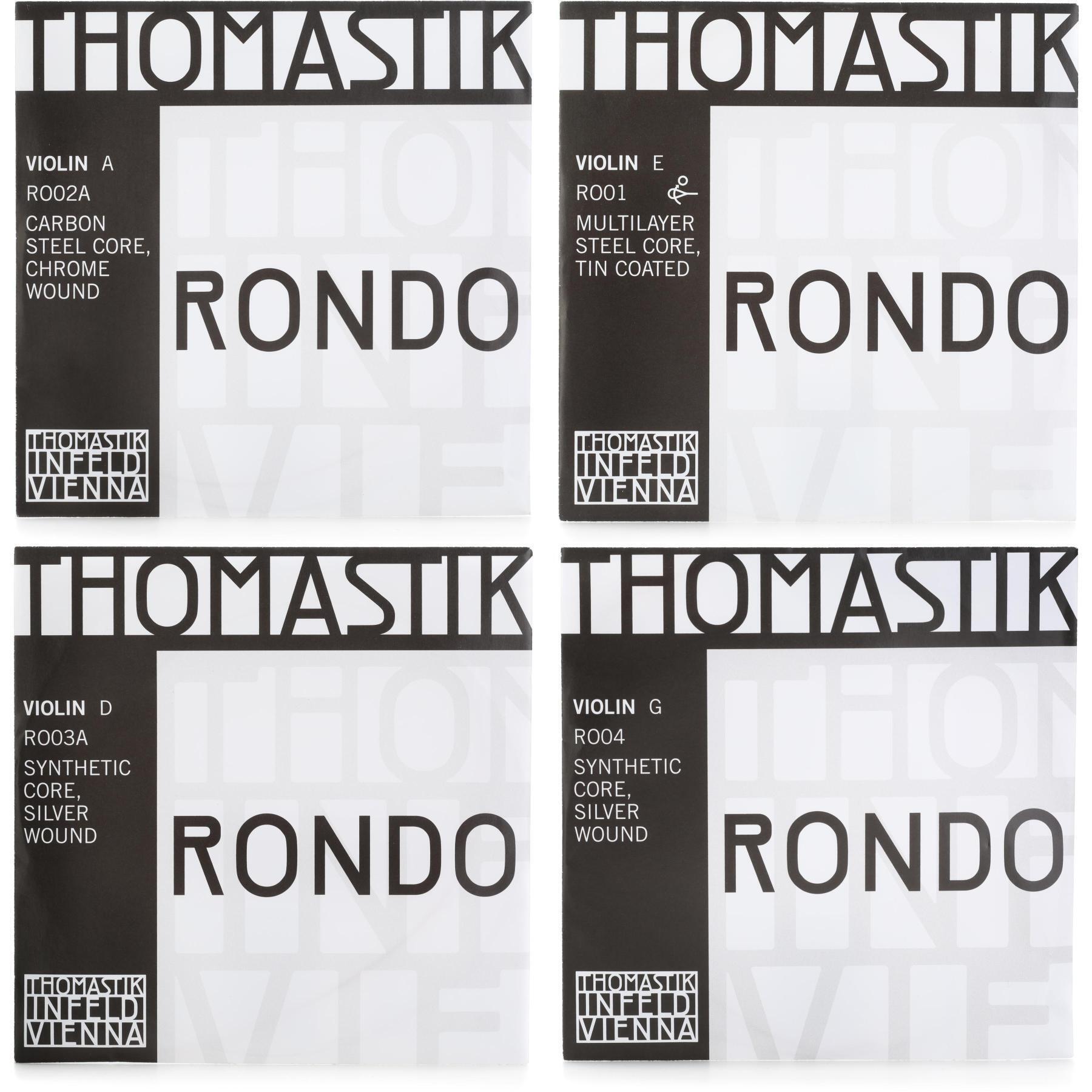 Photo of Thomastik-Infeld Rondo Violin String Set - 4/4 Size, Chrome Wound A String
