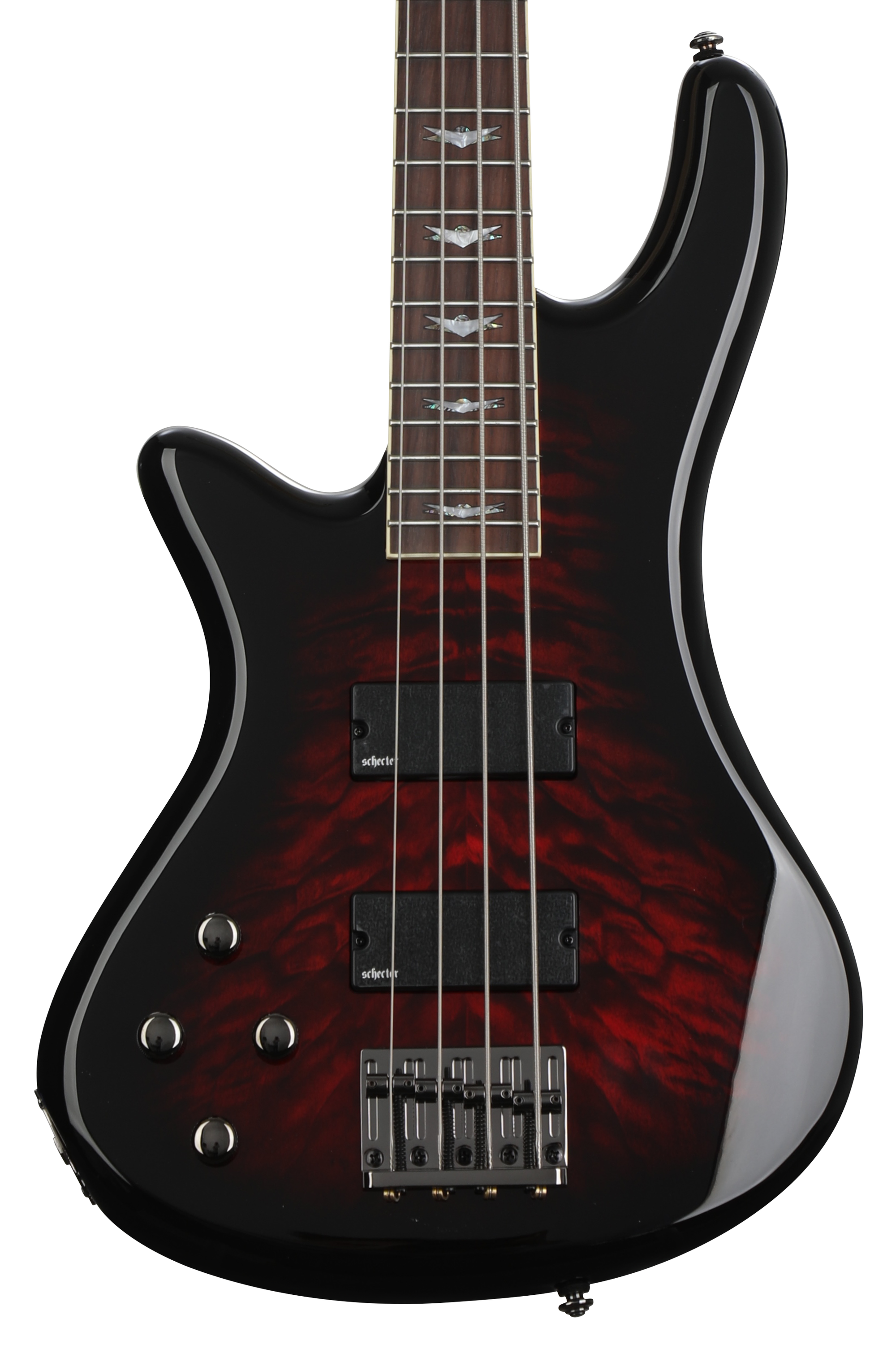Schecter Stiletto Extreme 5 Left-handed Bass Guitar - Black Cherry