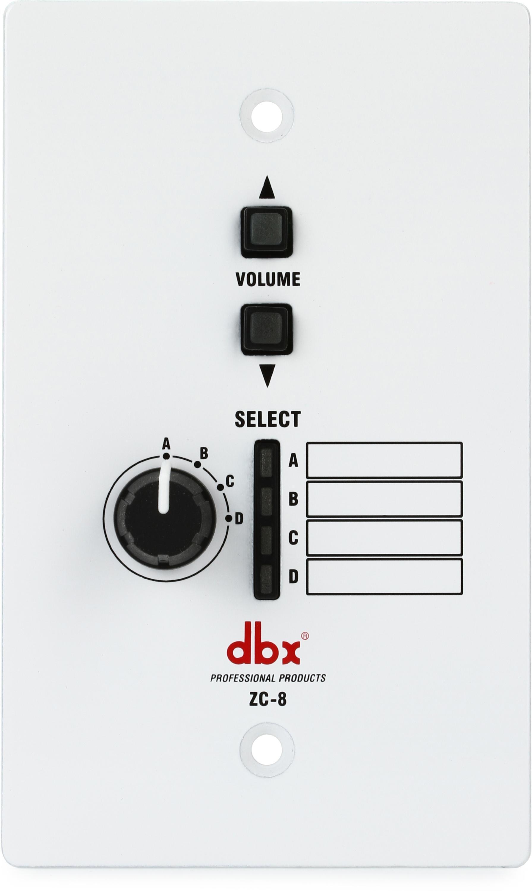 dbx ZC8 Wall-mounted Zone Controller with 4-source Slector and Volume  Up/Down