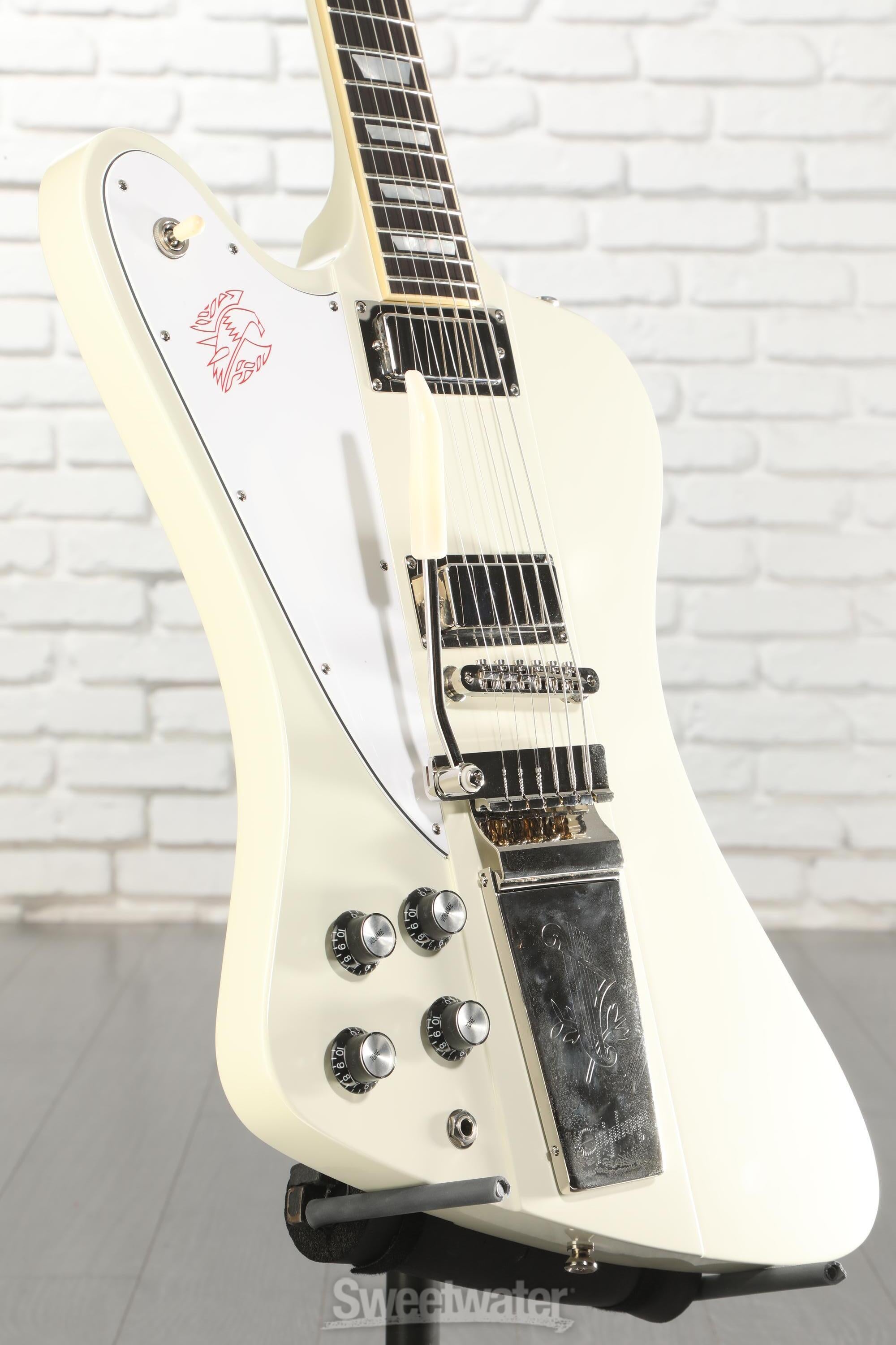 Photo of Epiphone Inspired by Gibson Custom 1963 Firebird V Left-handed Electric Guitar - Polaris White