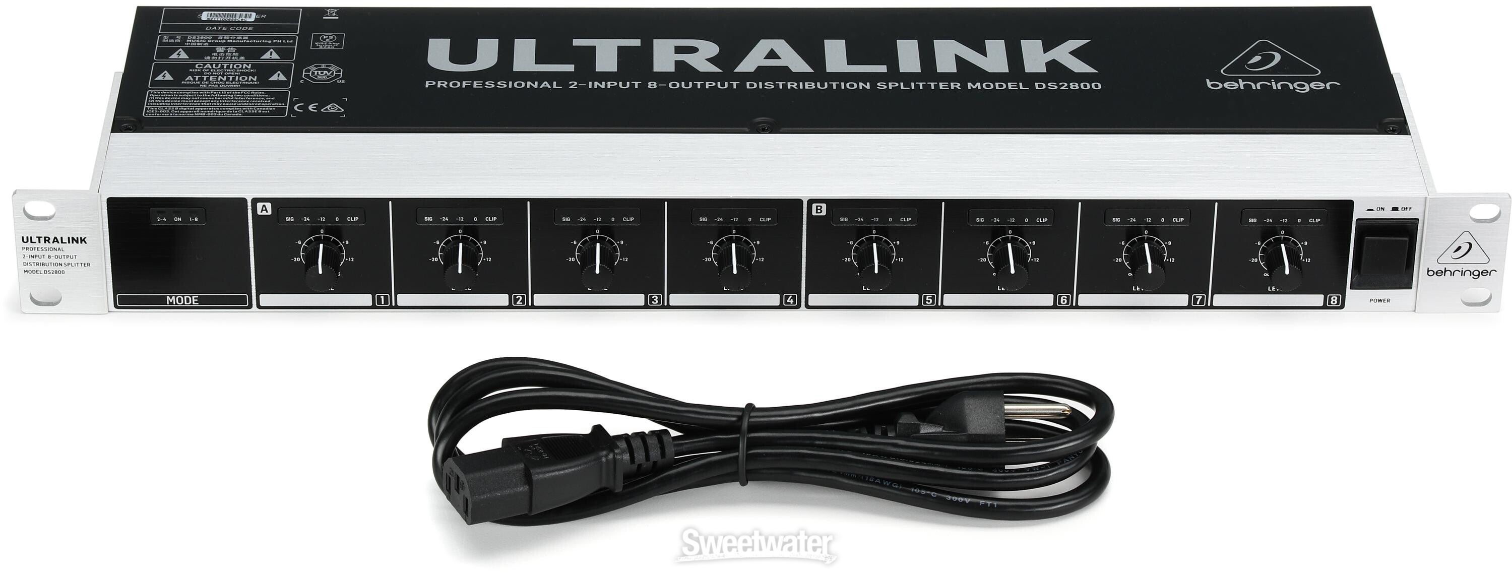 Behringer DS2800 2-Input 8-Output Distribution Splitter