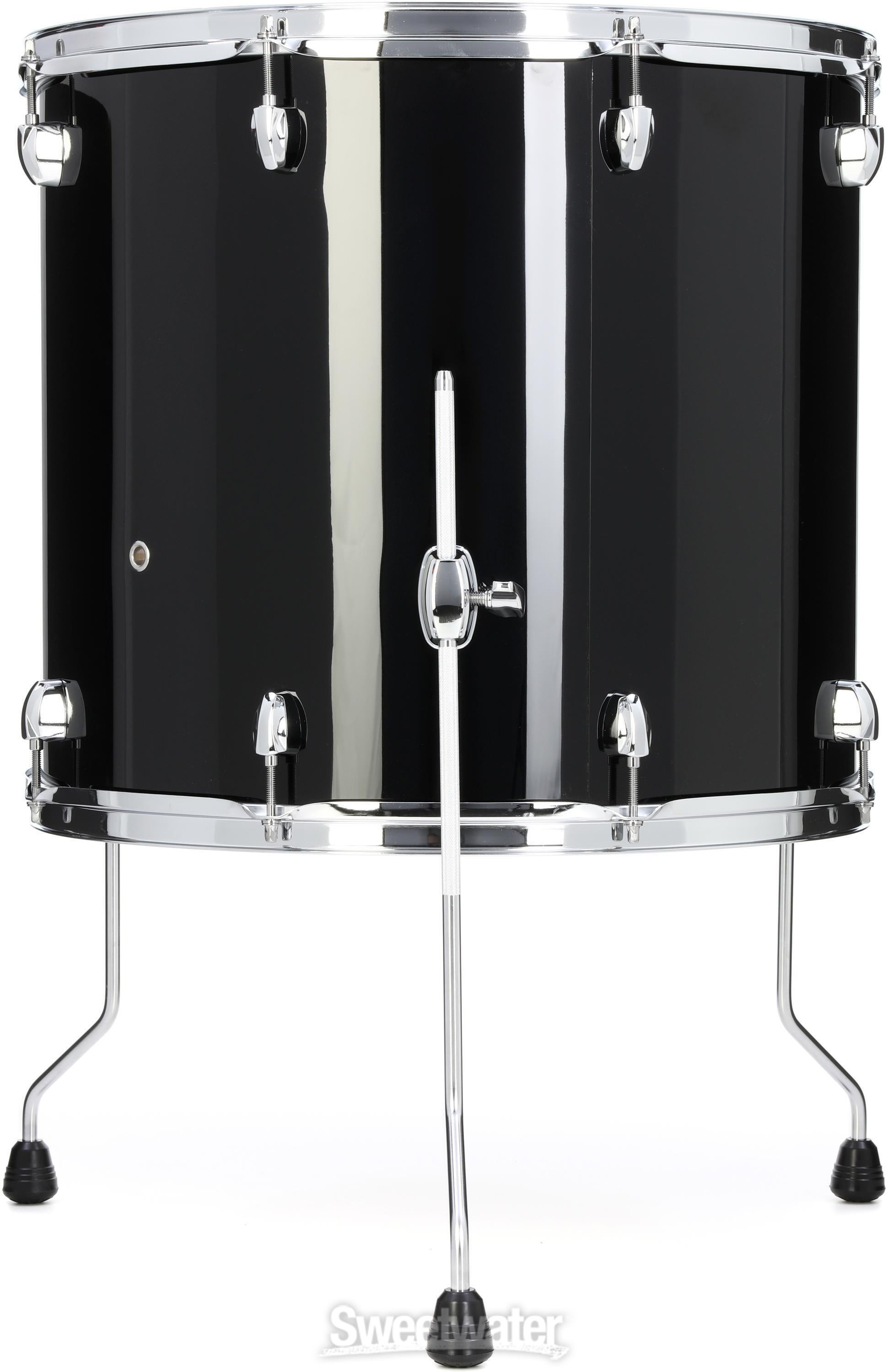 Pearl Export Floor Tom - 16 inches x 18 inches, Jet Black | Sweetwater