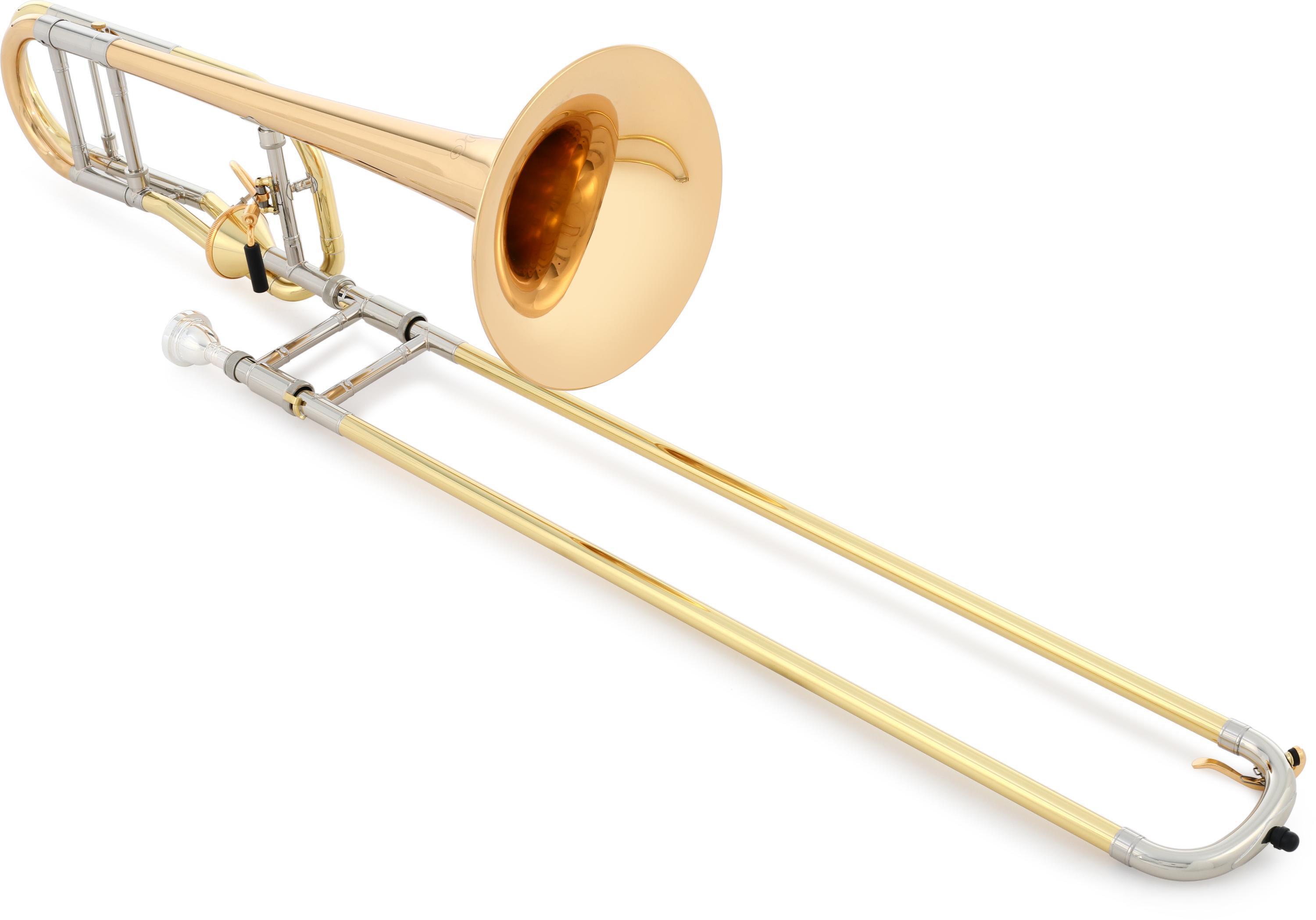 XO 1236RL-T Professional Trombone - F Attachment - Thru-Flo Valve - Clear  Lacquer