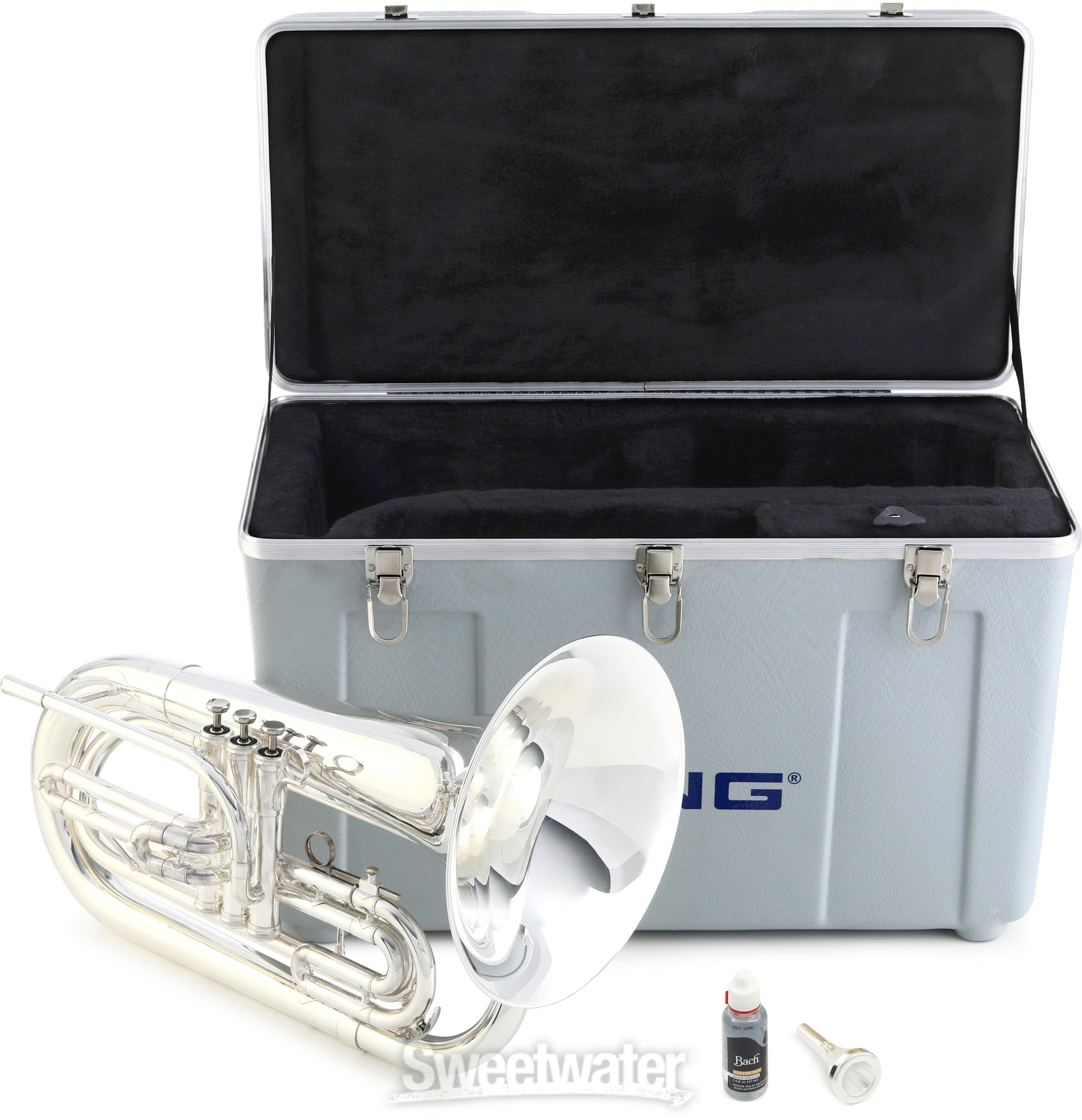 KING マーチングバリトン シルバー USA 1124-BSP King 1124 Ultimate Marching Baritone - Lacquer | Sweetwater