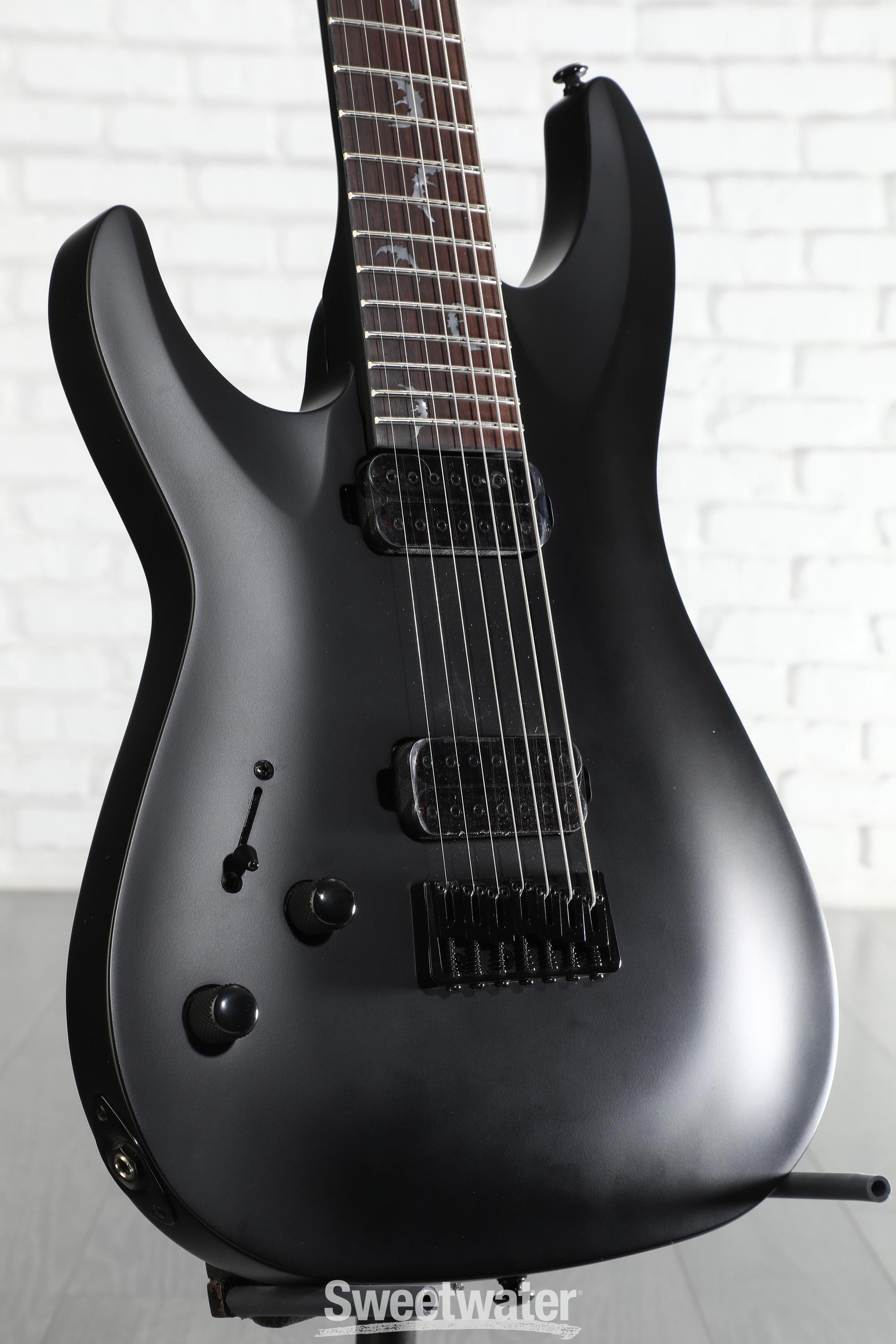 Schecter Damien-7 SBK Left-handed Electric Guitar - Satin Black