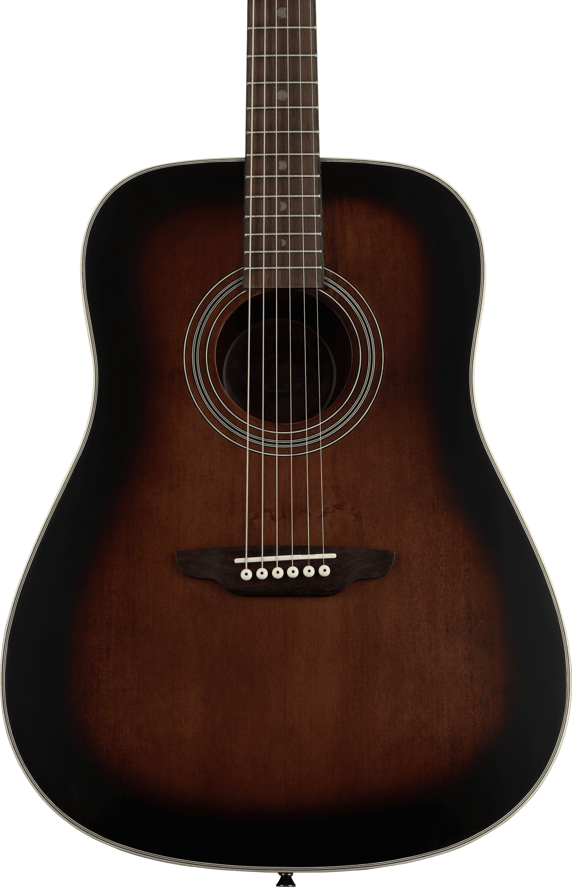 Luna Art Vintage Acoustic Guitar - Distressed Vintage Brownburst