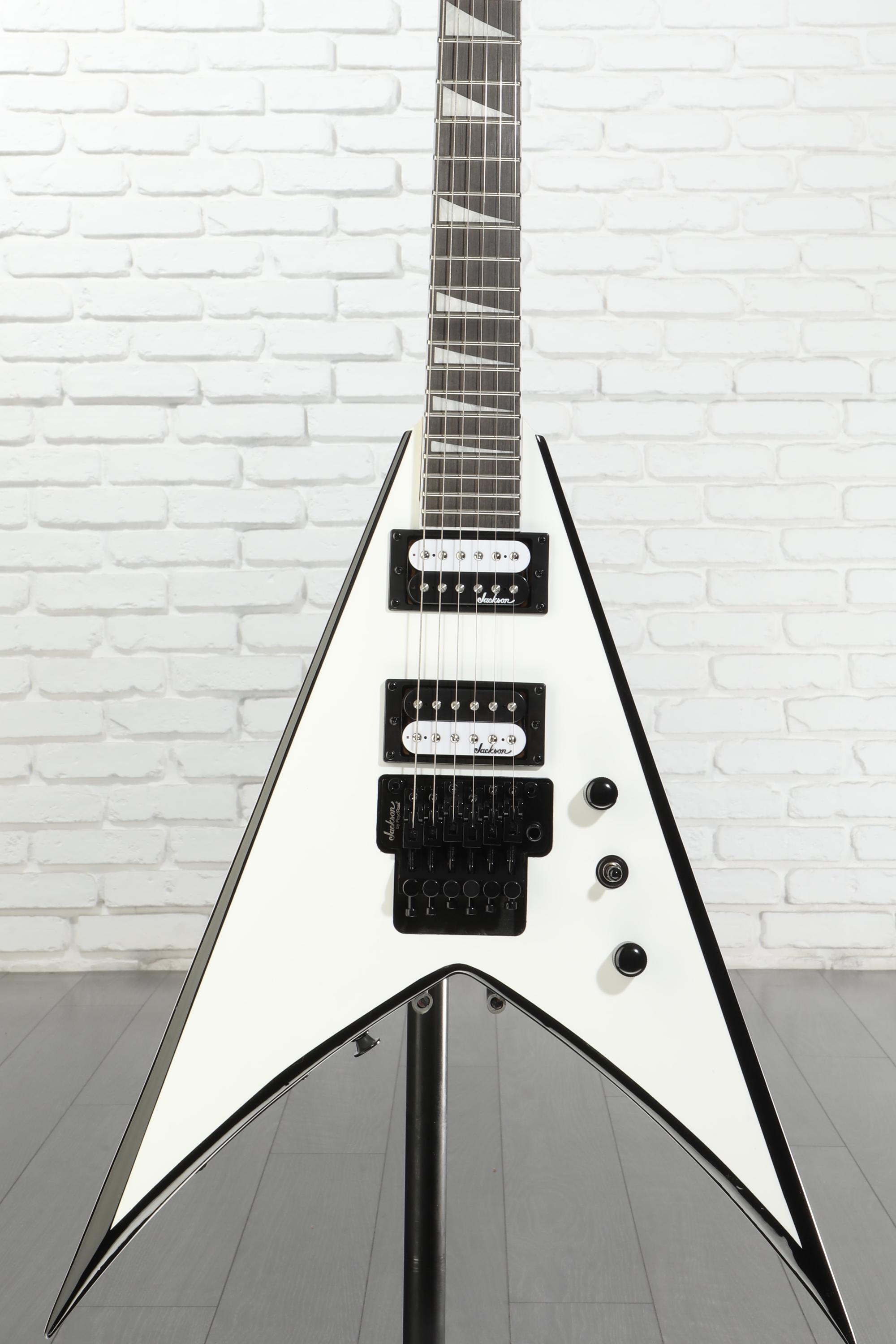 Jackson JS Series King V JS32 - White with Black Bevels | Sweetwater