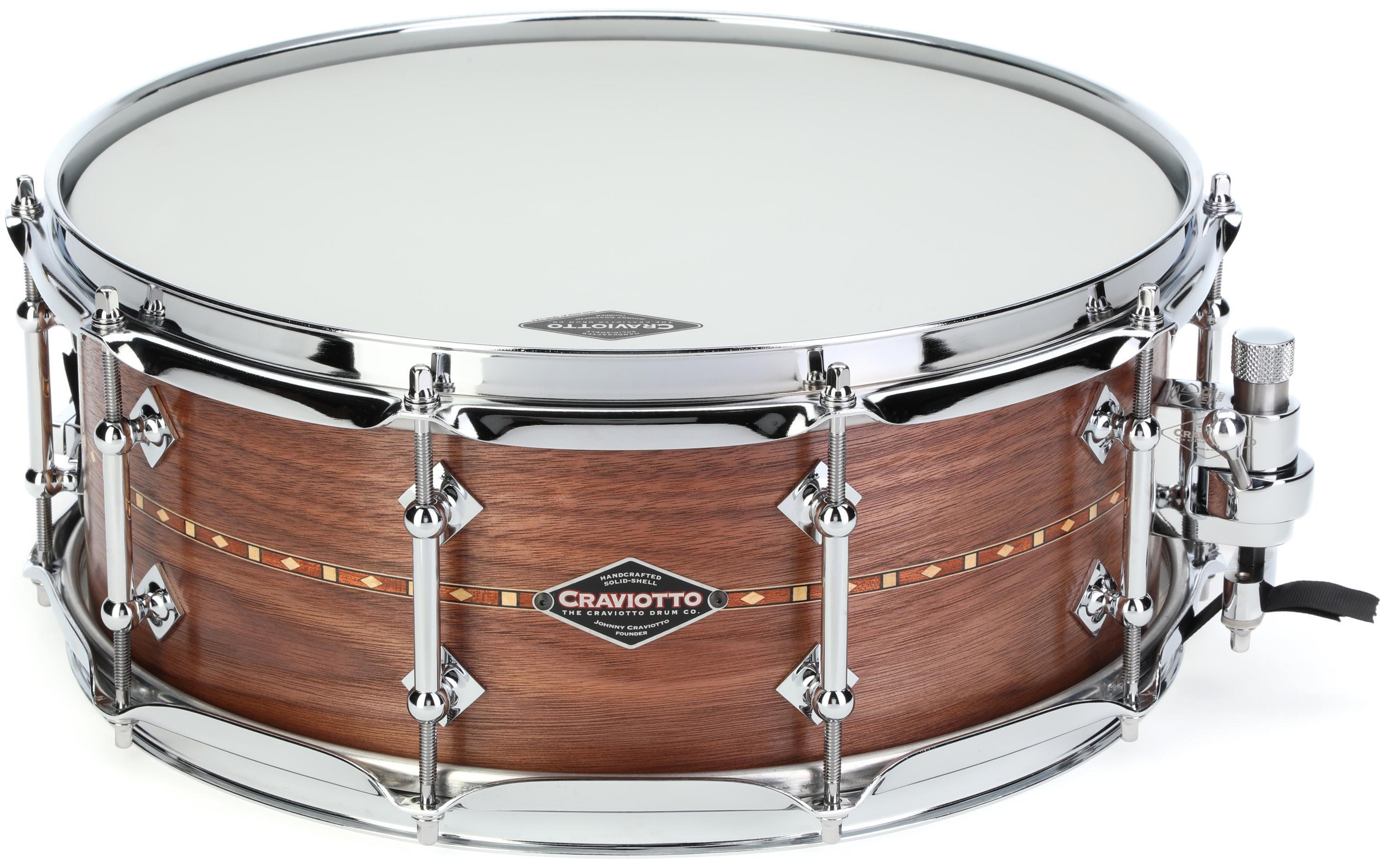Photo of Craviotto Walnut Snare Drum with Walnut Inlay - 5.5 inch x 14 inch - Natural