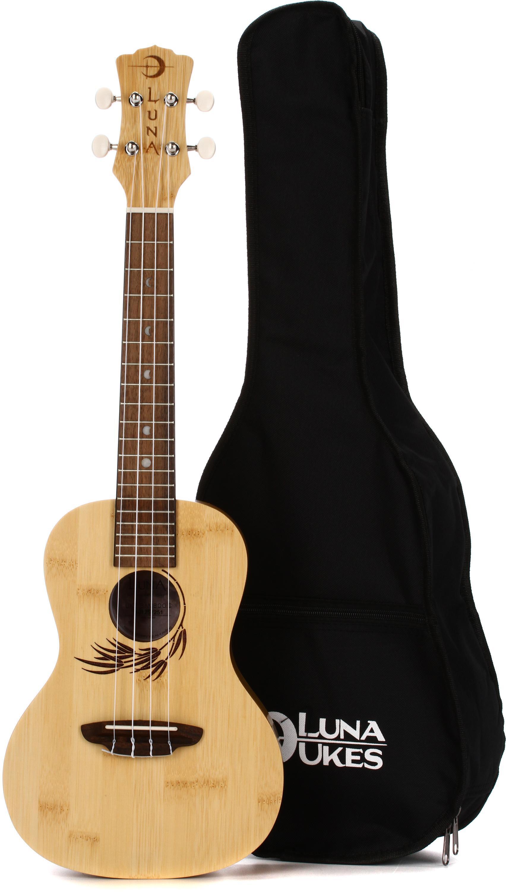 Luna Bamboo Concert Ukulele - Satin Natural | Sweetwater