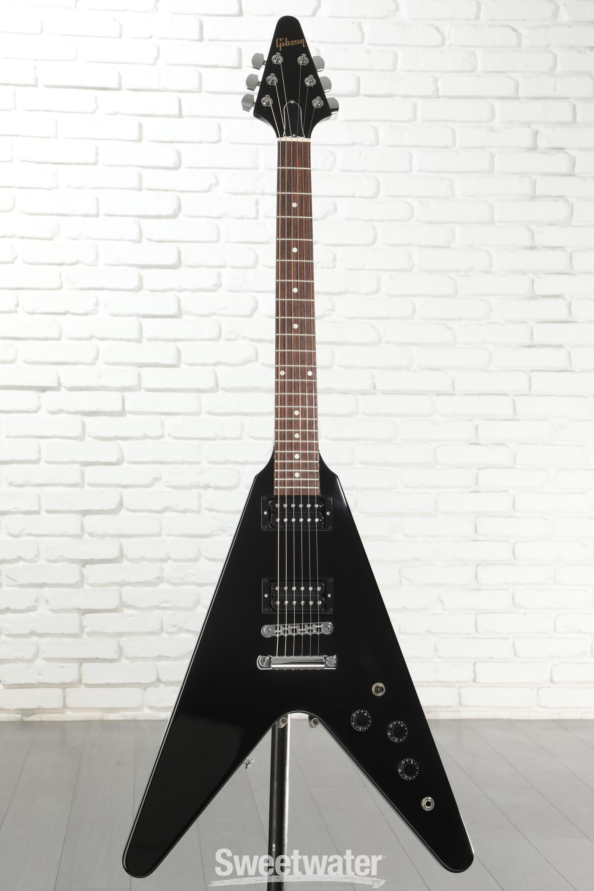Gibson 80s Flying V Solidbody Electric Guitar - Ebony | Sweetwater
