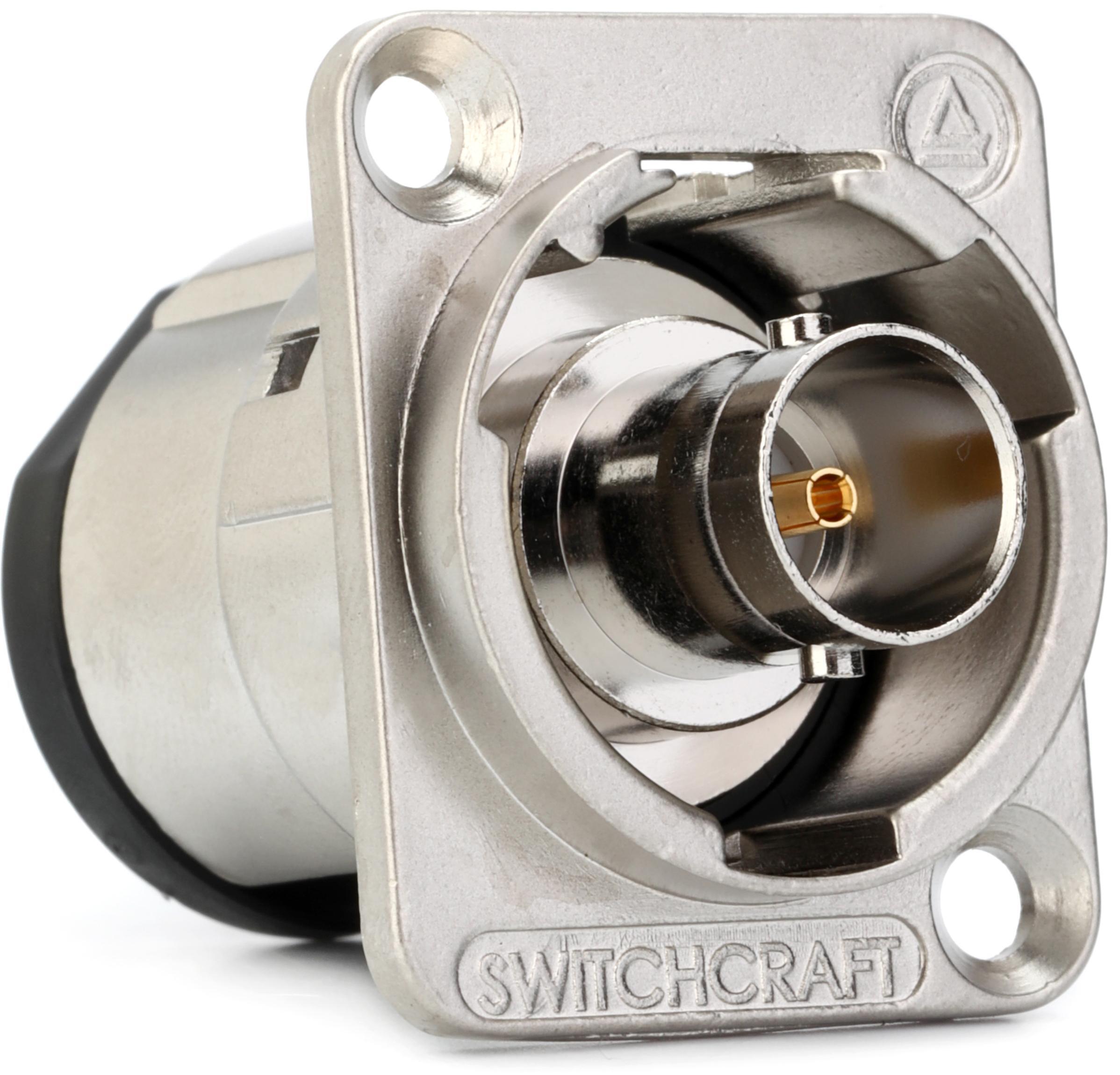 Photo of Switchcraft EHBNC2PKG 75-ohm BNC Female Feed-thru Isolated Jack - Nickel