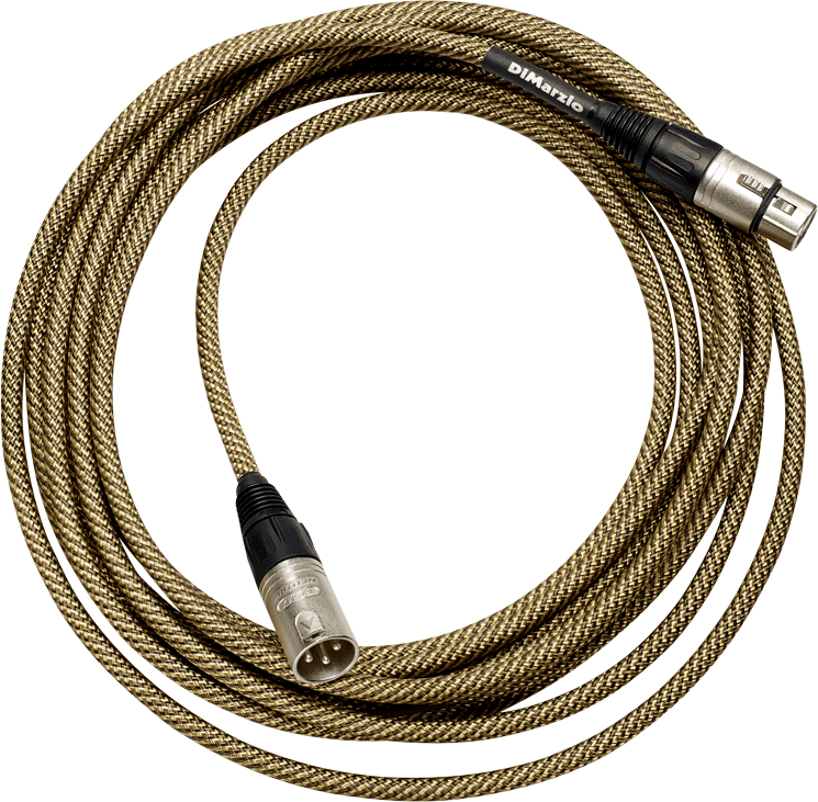 DiMarzio EP2725VT Braided Microphone Cable, 25 feet Vintage Tweed