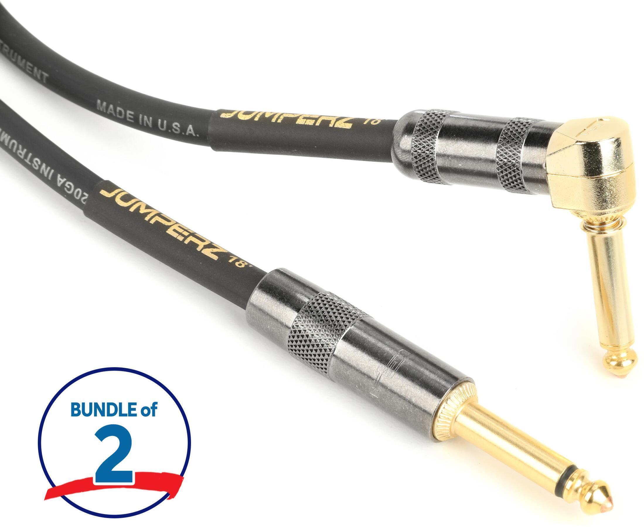 Photo of JUMPERZ Zipline Gold Silent Instrument Cable (2 Pack) - 18 feet