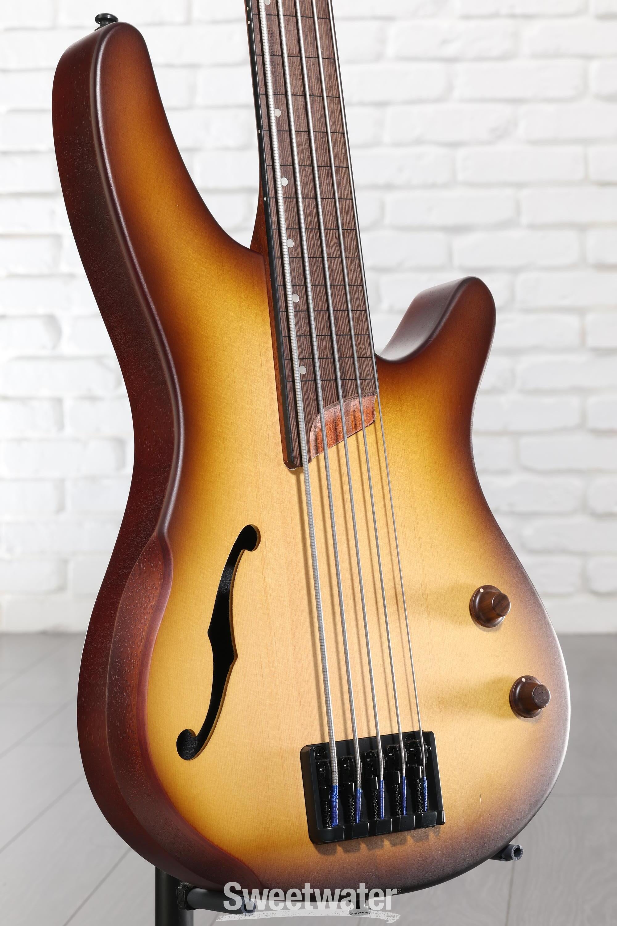 Ibanez SRH505F Fretless Bass Guitar - Natural Browned Burst Flat