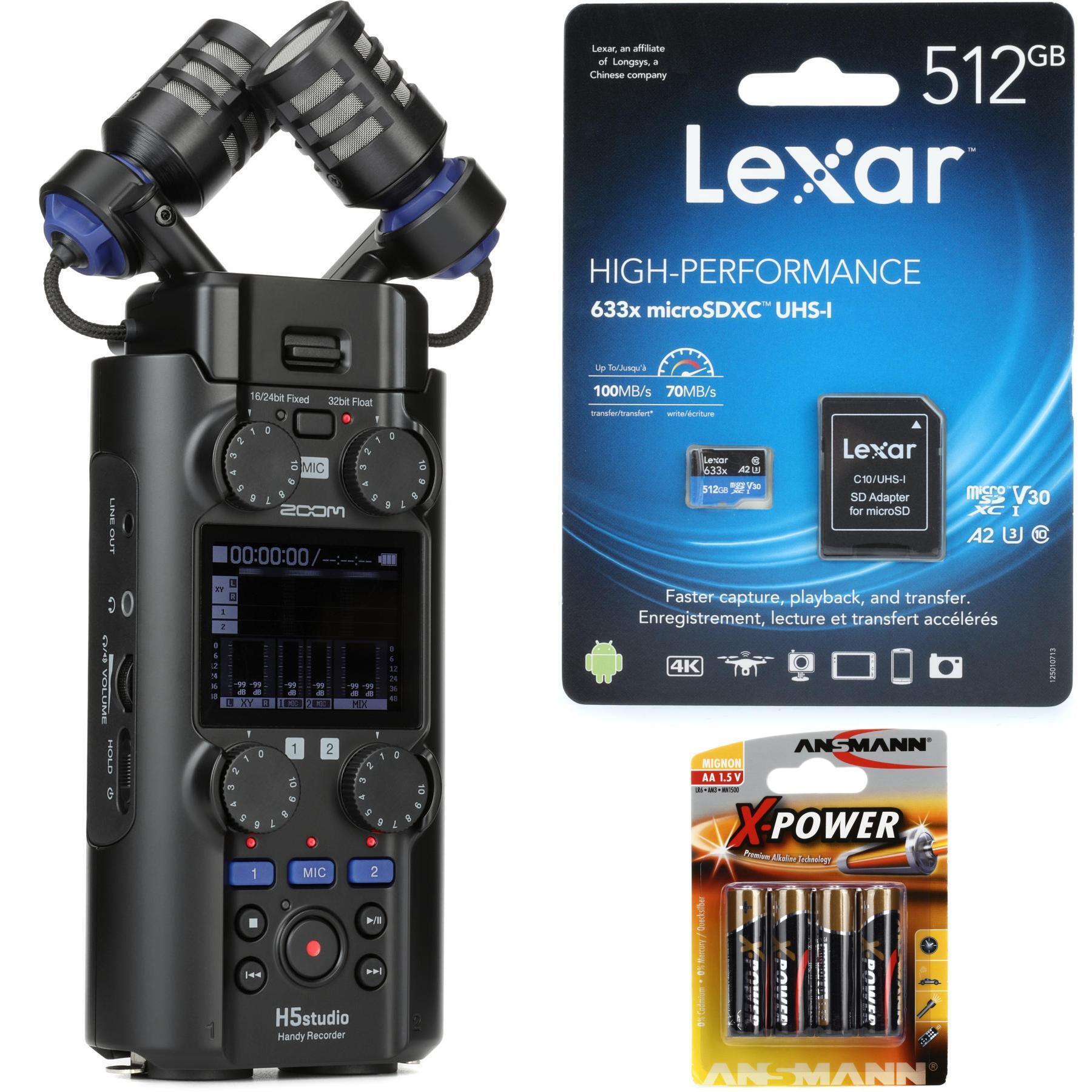 Photo of Zoom H5studio 4-track Handheld Recorder with 512GB MicroSDXC Card and Batteries