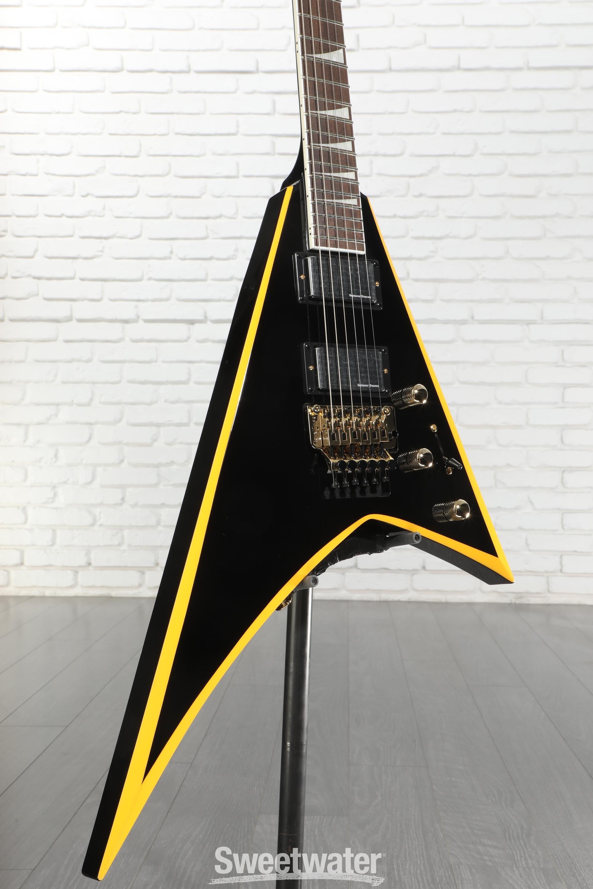 Jackson X Series Rhoads RRX24 - Black with Yellow Bevels | Sweetwater