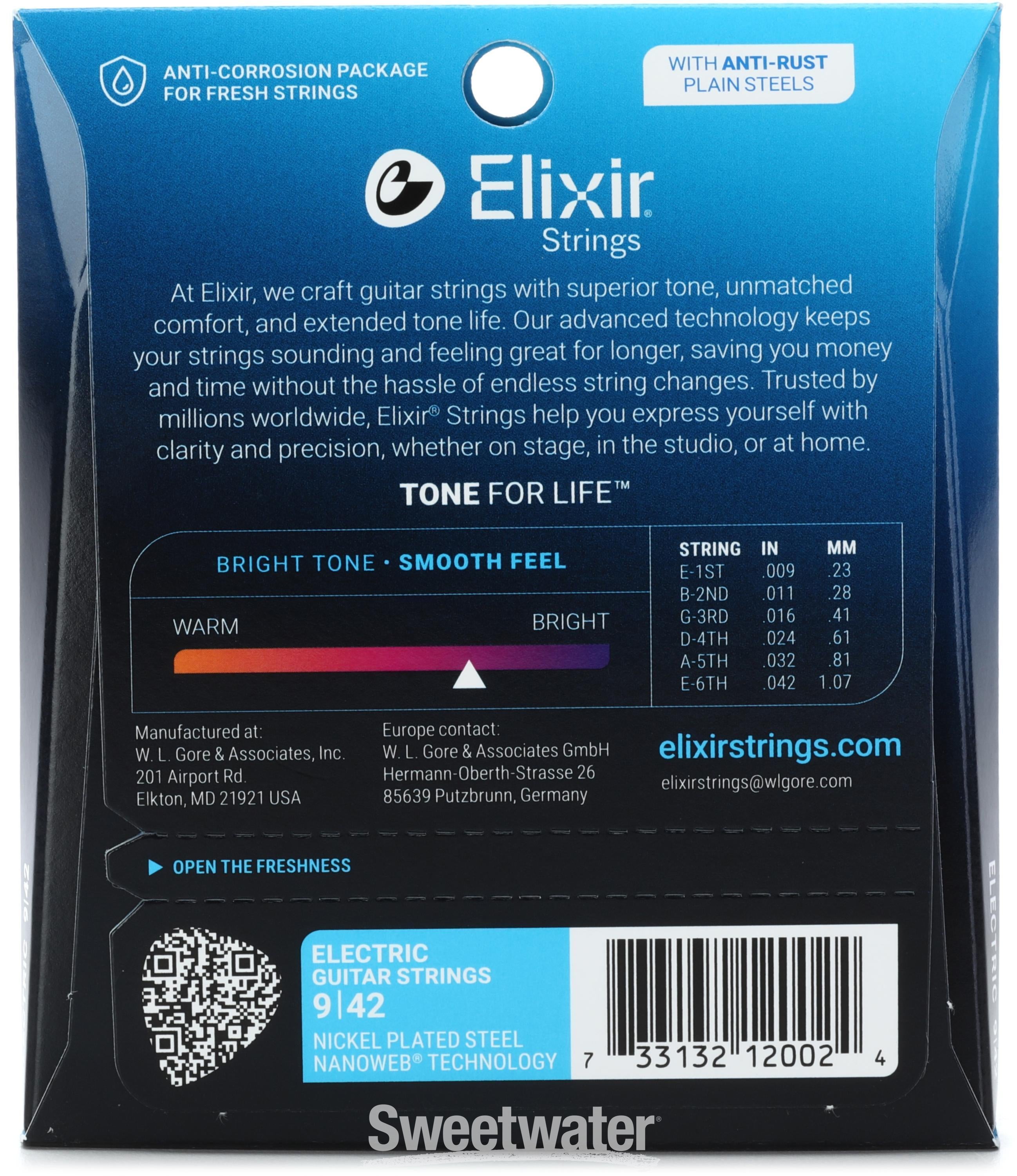 Elixir Strings 12002 Nanoweb Electric Guitar Strings - .009