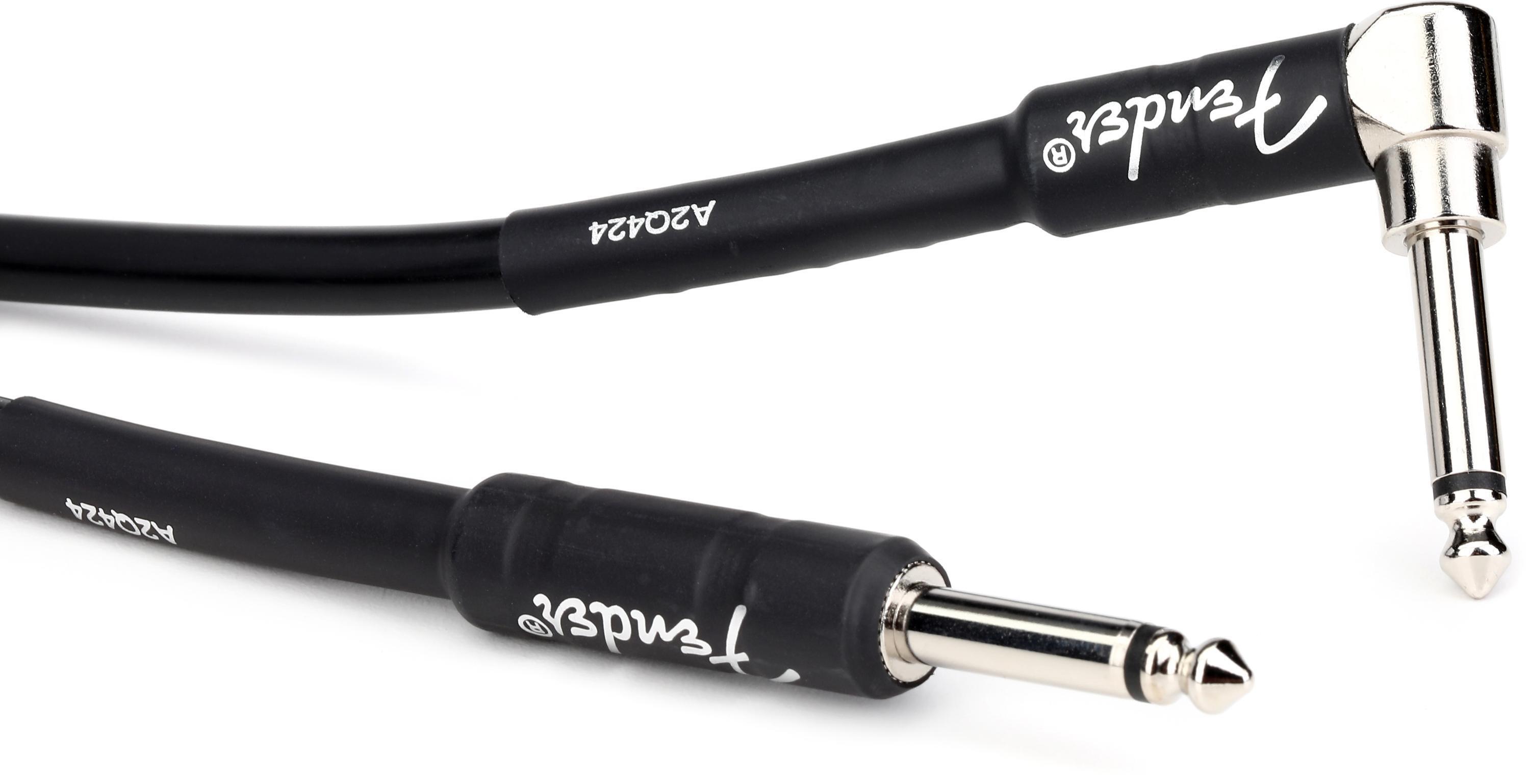 Photo of Fender Professional Series Straight to Right Angle Instrument Cable - 18.6 foot Black