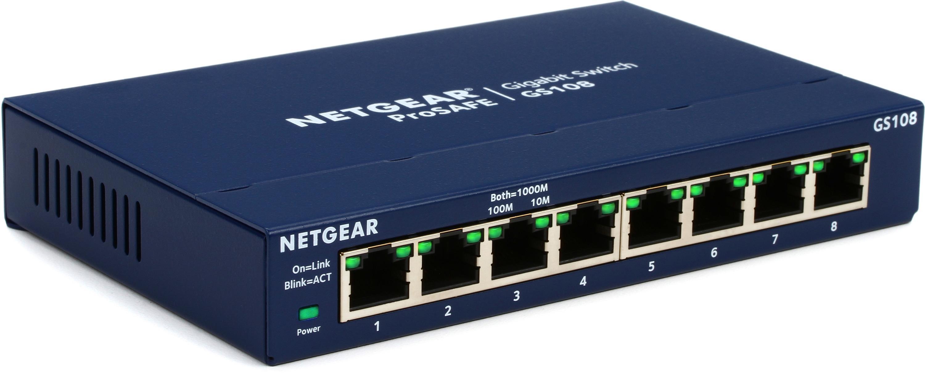 Netgear ProSafe GS108 8-port Gigabit Ethernet Switch | Sweetwater