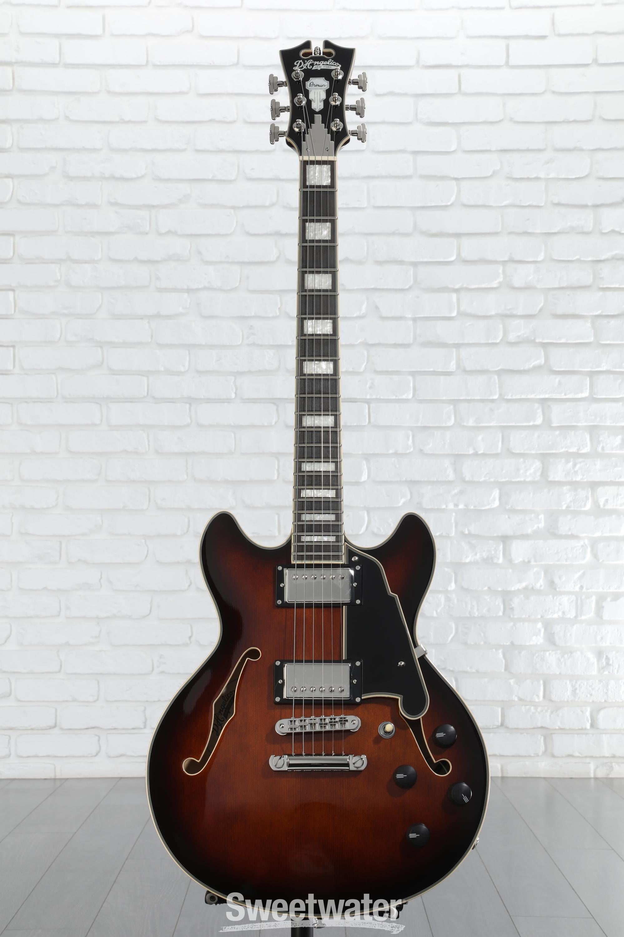 D'Angelico Premier Mini DC Electric Guitar - Brown Burst
