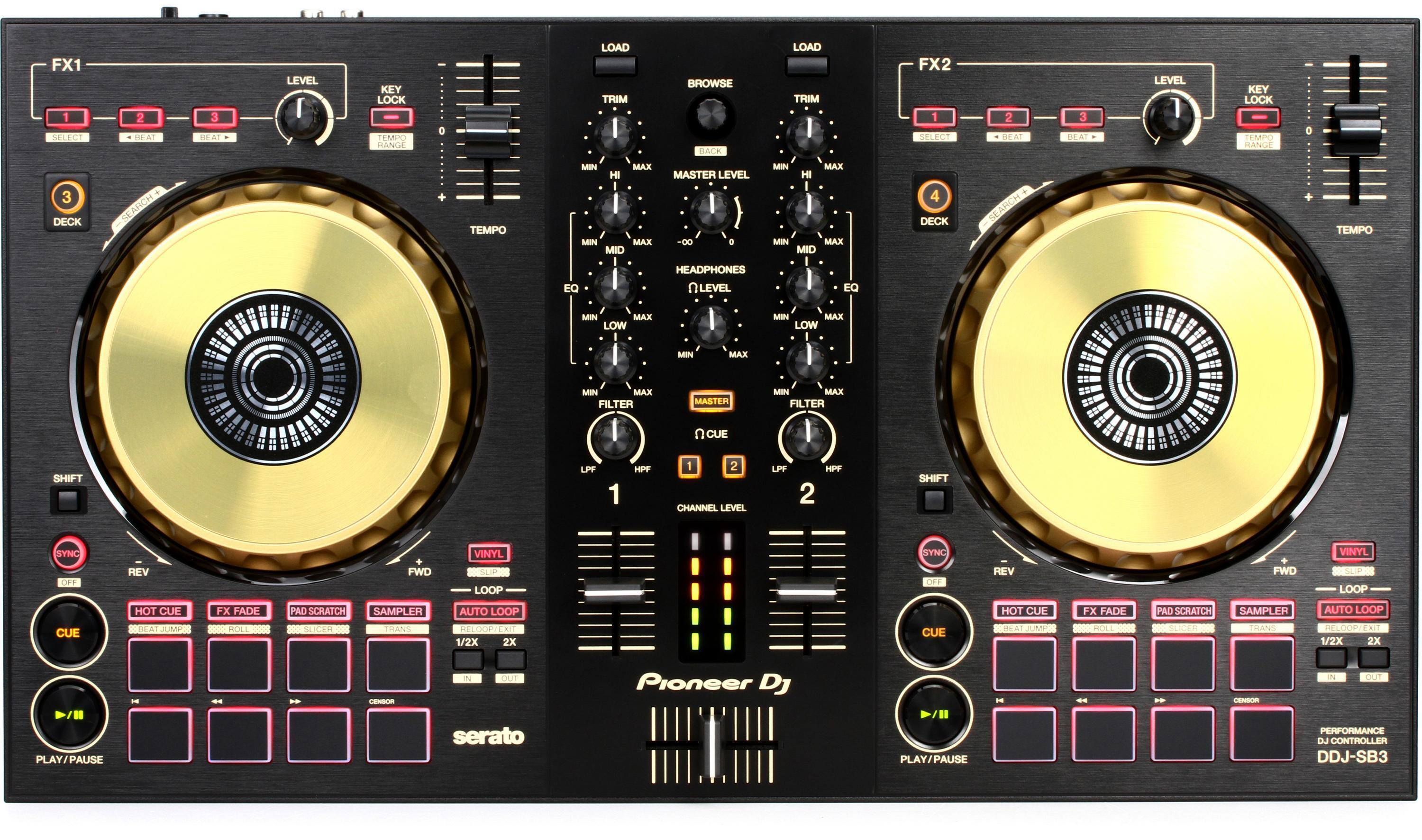 Pioneer DJ DDJ-SB3-N 2-deck Serato DJ Controller - Gold | Sweetwater