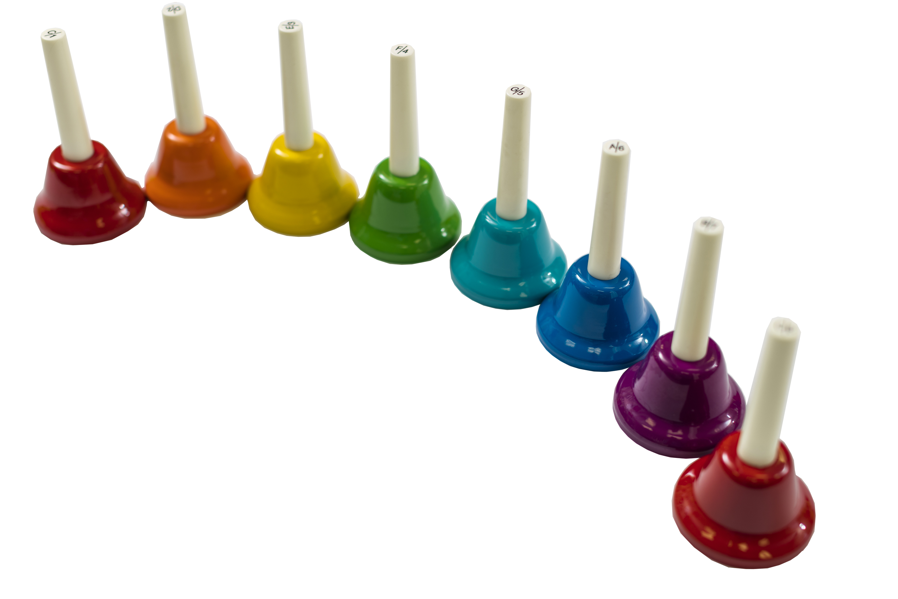 Set of 8 Rainbow Hand bells Music Bells Musical Instrument Jingle Christmas  Gift