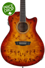 Photo of Washburn Deep Forest Burl ACE Acoustic Guitar - Amber Fade
