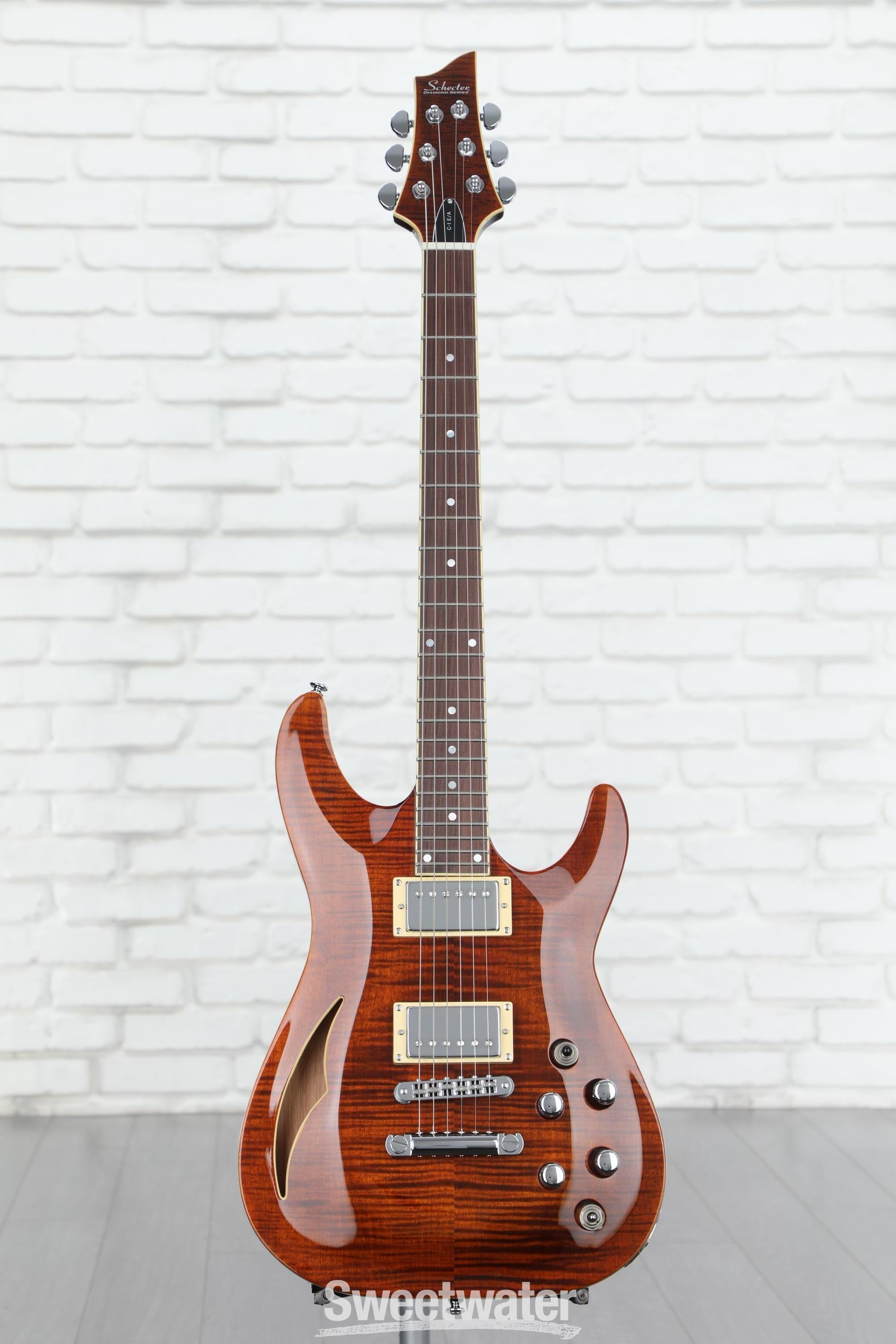 Schecter C-1 E/A Classic Semi-hollowbody Electric Guitar - Cats  