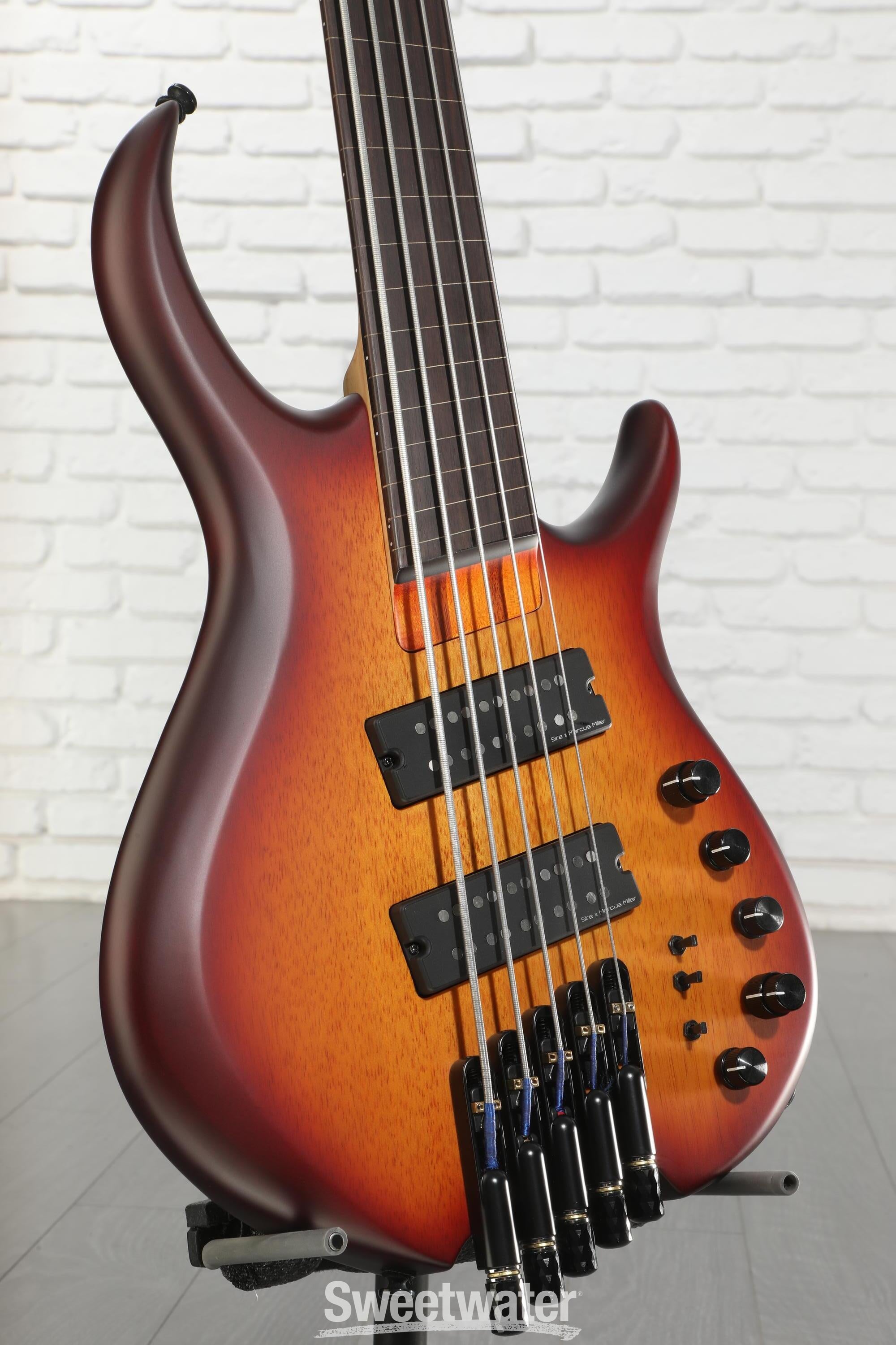 Photo of Sire Marcus Miller M6 5-string Headless Fretless Bass Guitar - Tobacco Sunburst Satin
