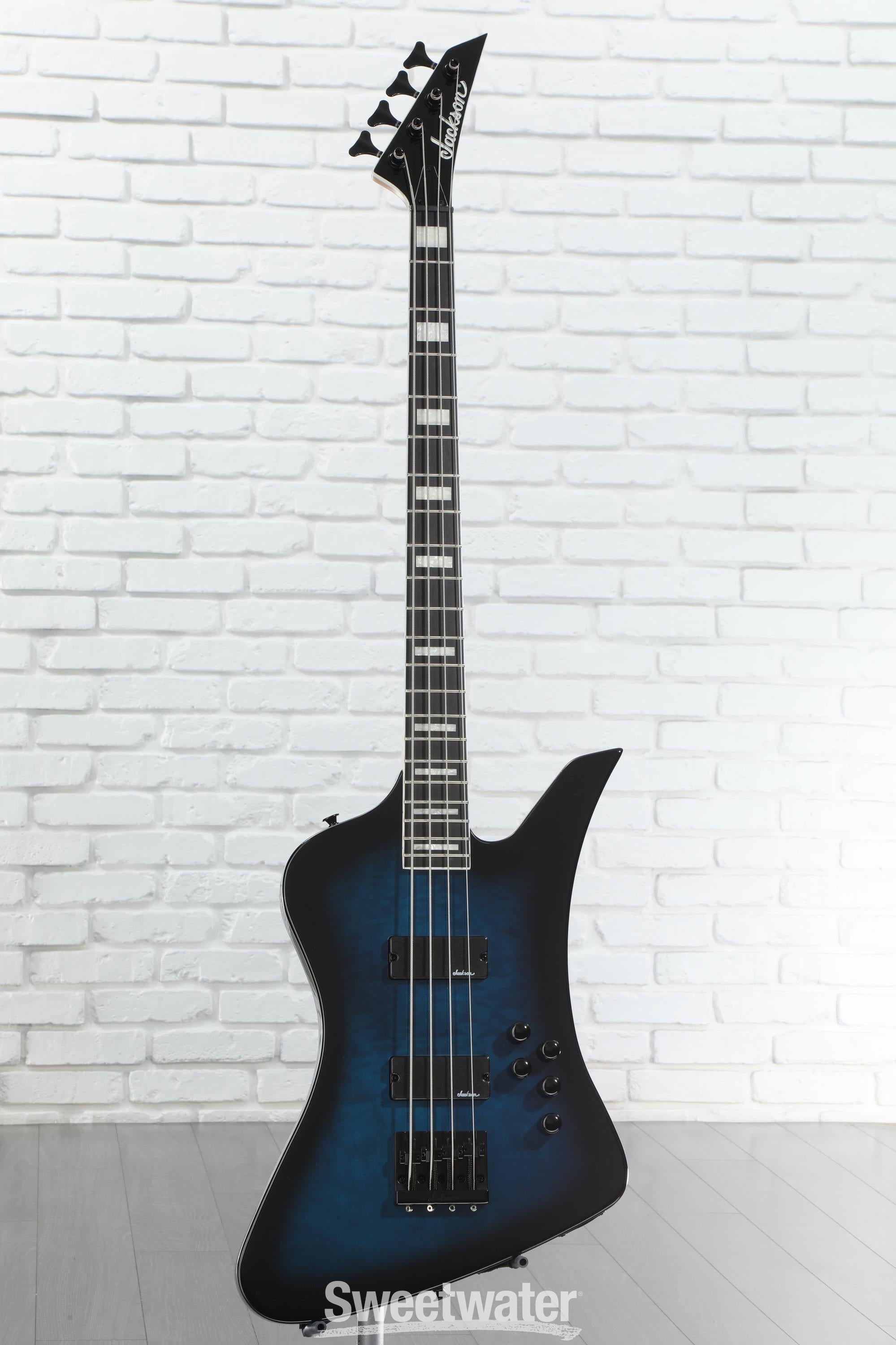 Jackson JS Kelly Bird JS3Q Bass Guitar - Transparent Blue